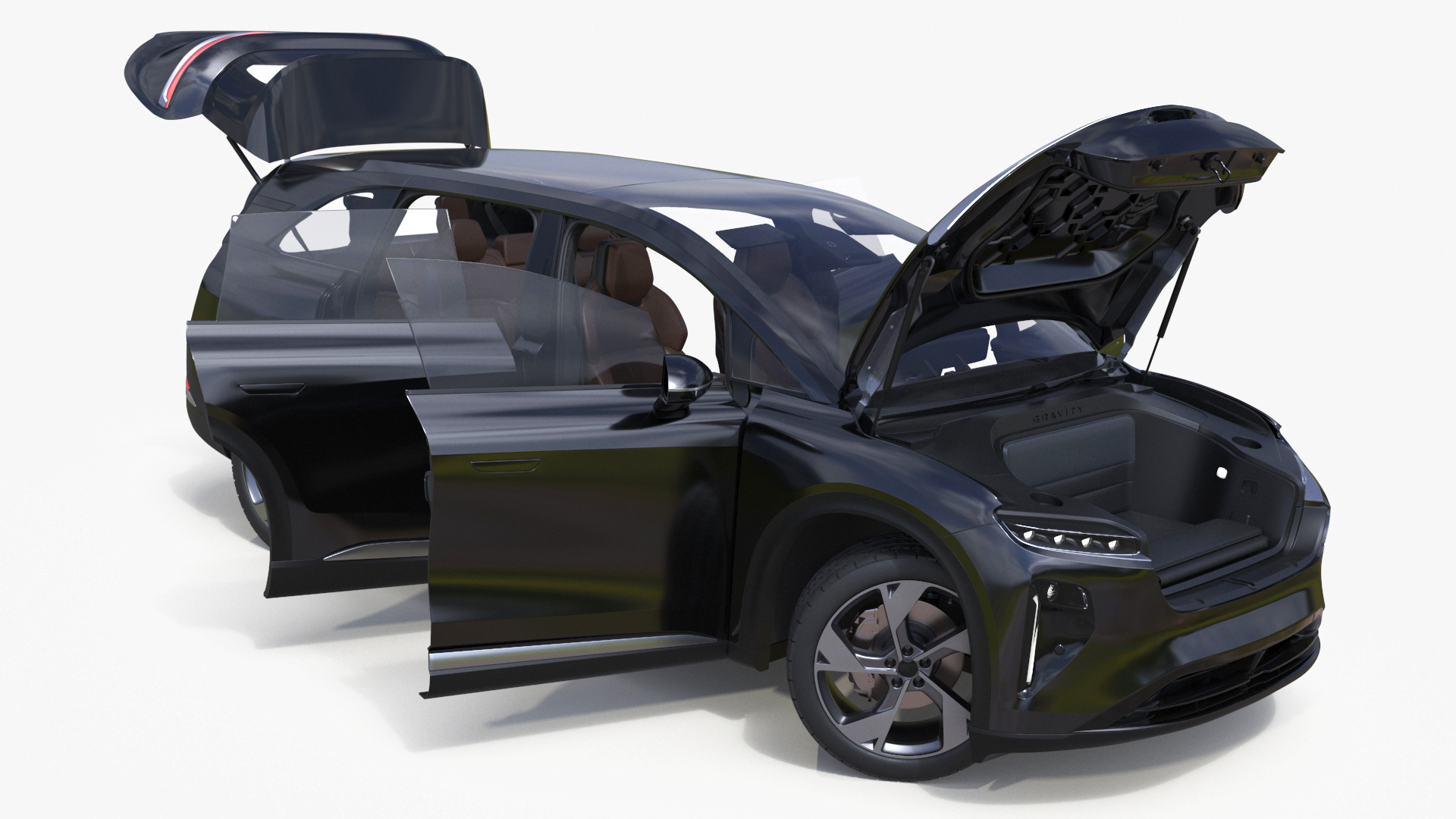 3D model Modern Electric SUV Generic Black Rigged