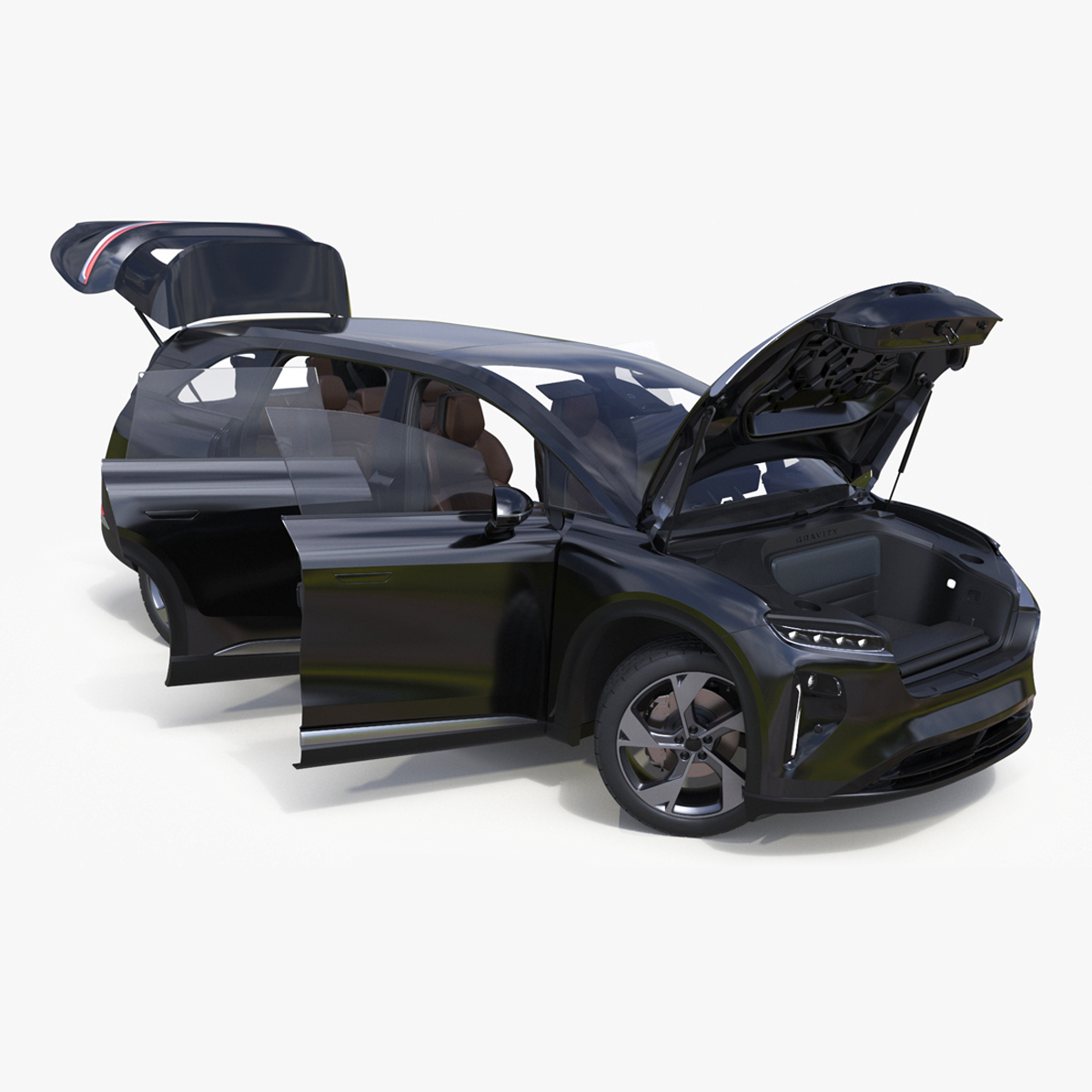 3D model Modern Electric SUV Generic Black Rigged