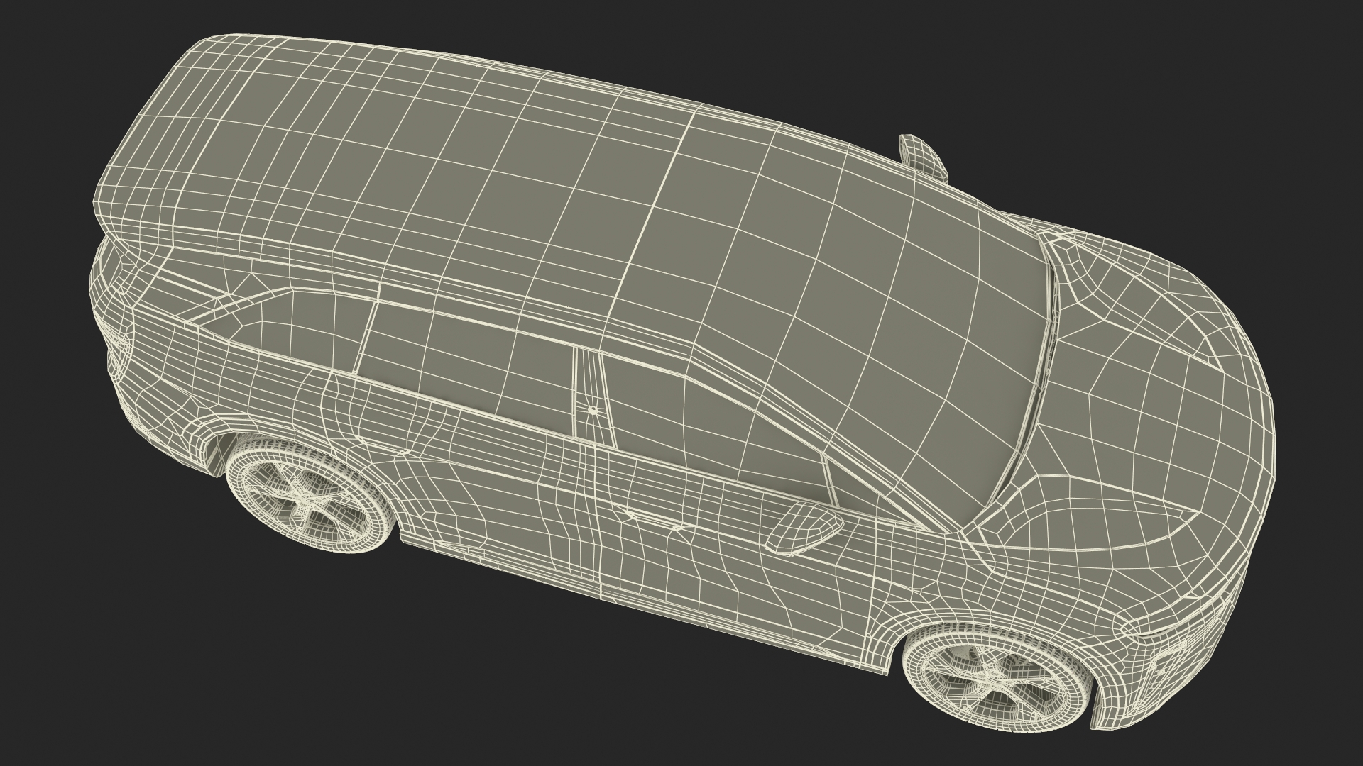 3D model Modern Electric SUV Generic Black Rigged