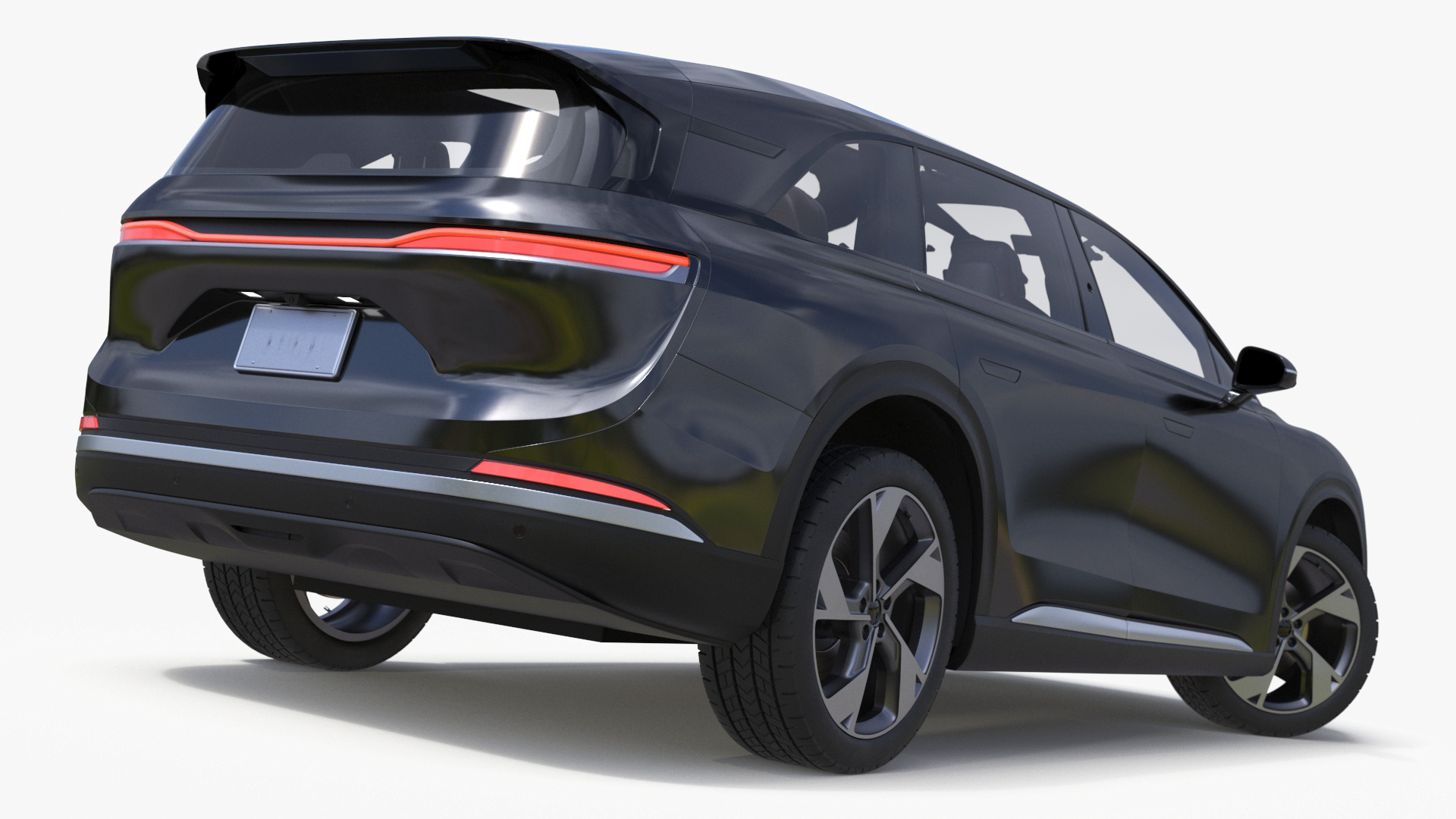 3D model Modern Electric SUV Generic Black Rigged