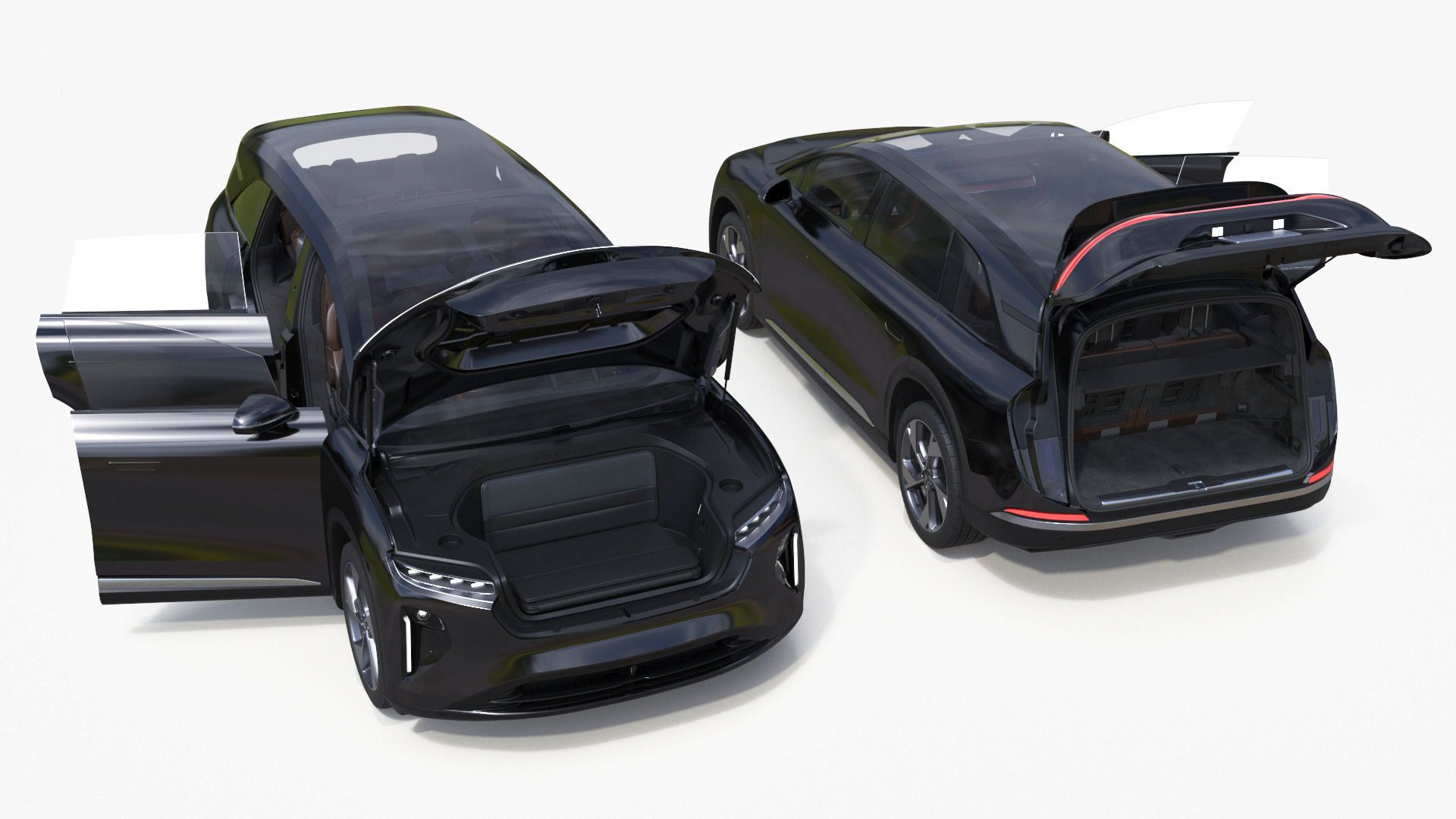 3D model Modern Electric SUV Generic Black Rigged
