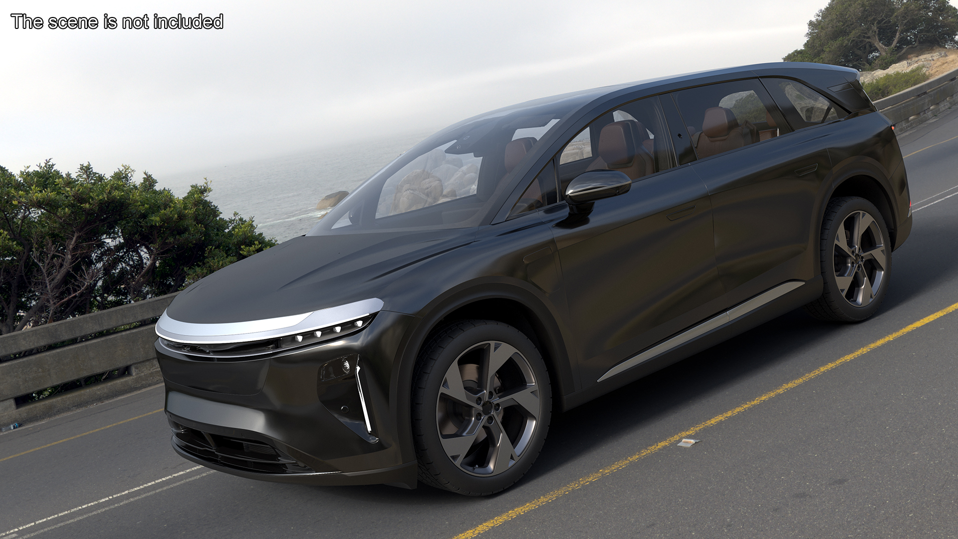 3D model Modern Electric SUV Generic Black Rigged