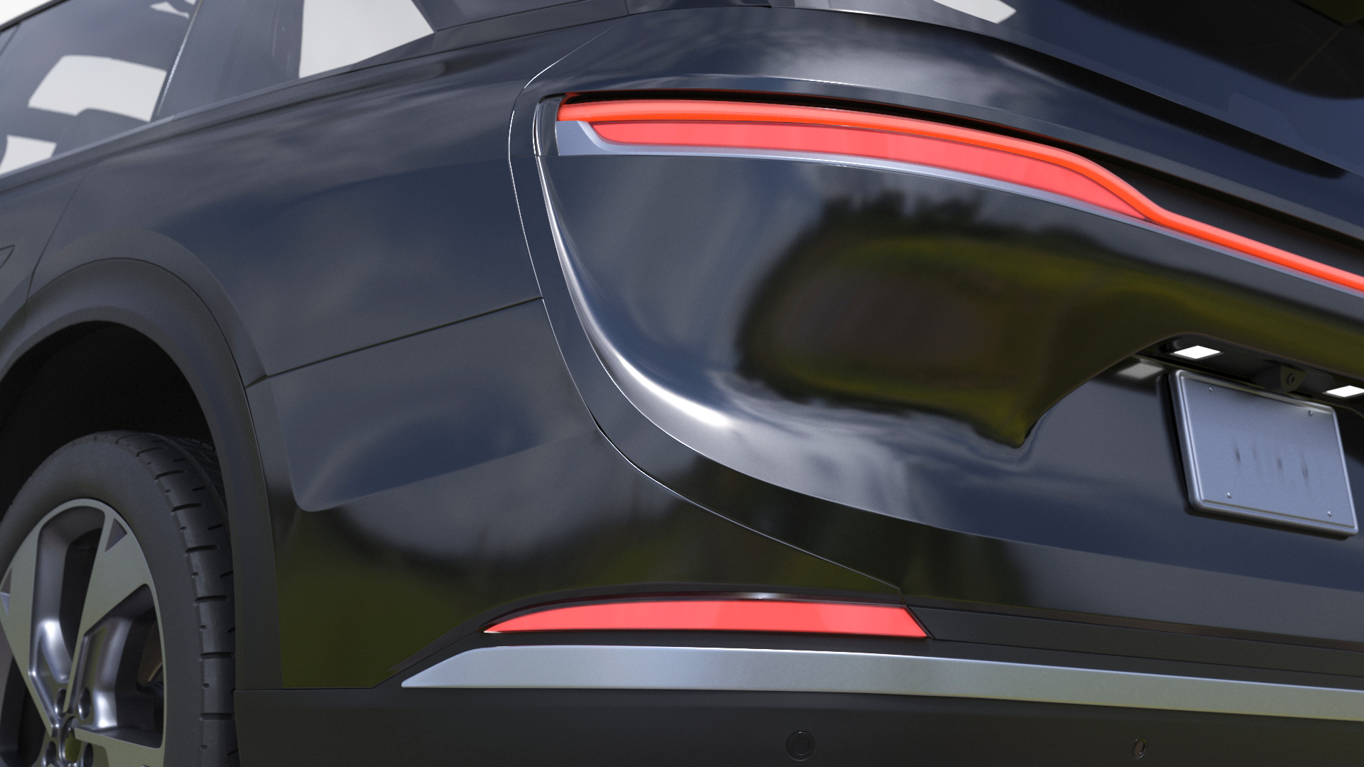 3D model Modern Electric SUV Generic Black Rigged