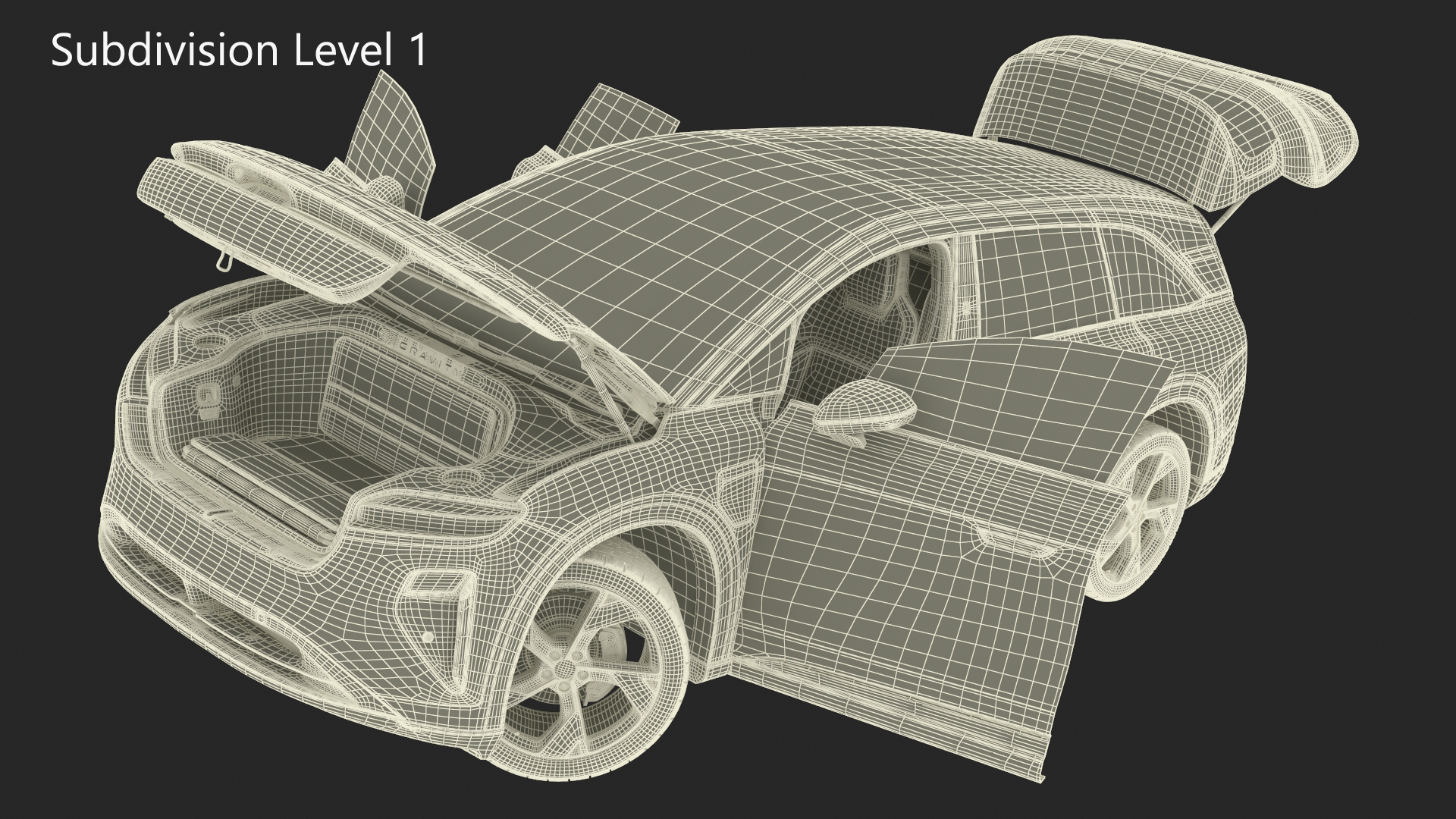 3D model Modern Electric SUV Generic Black Rigged