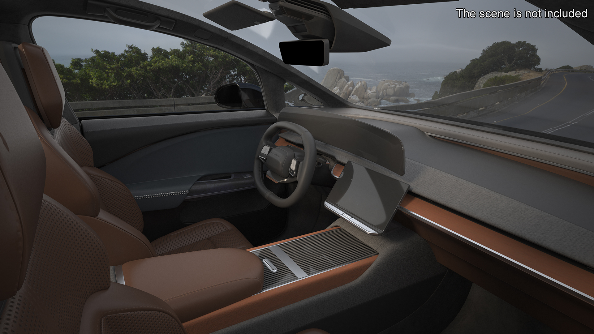 3D model Modern Electric SUV Generic Black Rigged