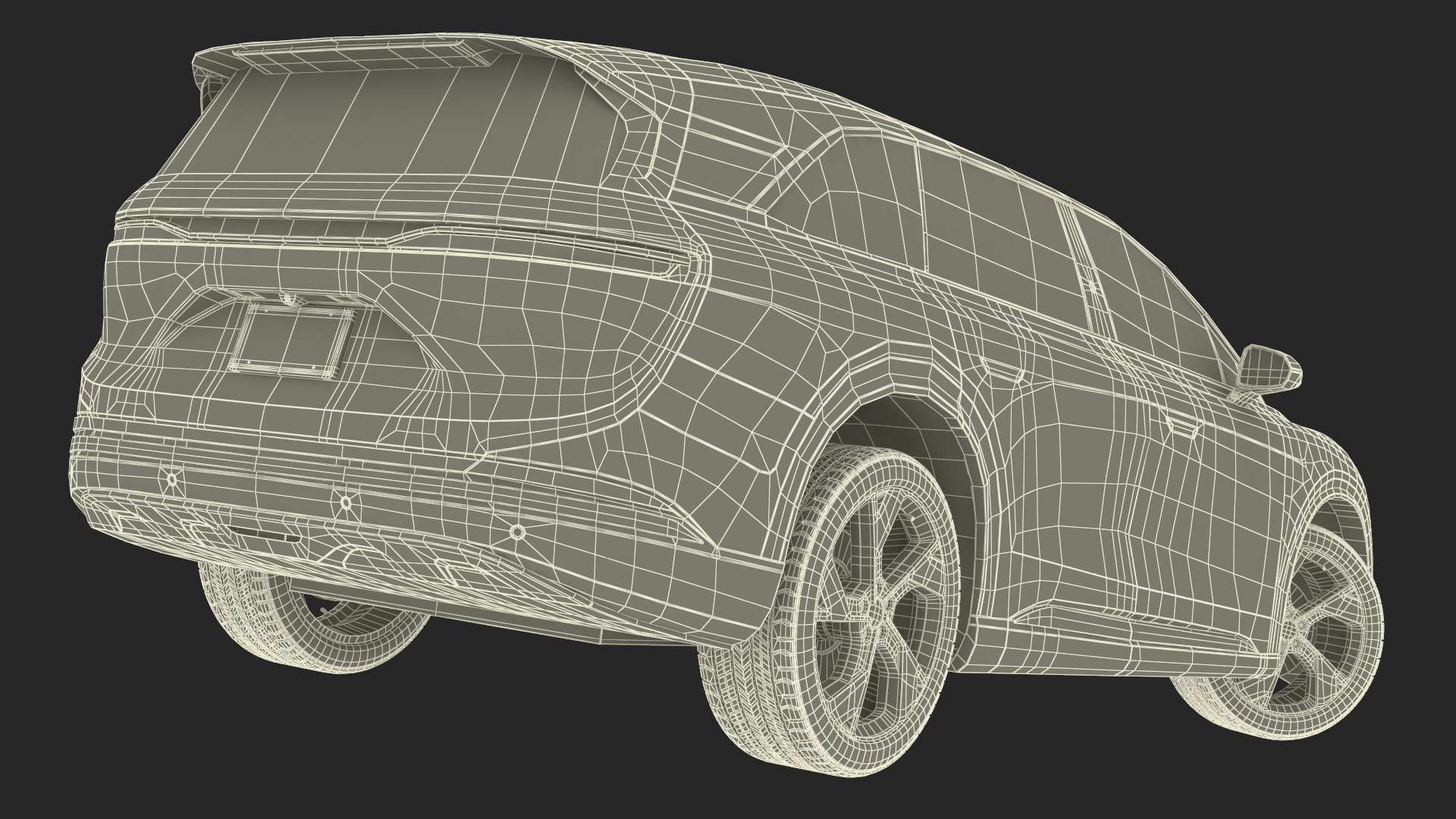 3D model Modern Electric SUV Generic Black Rigged
