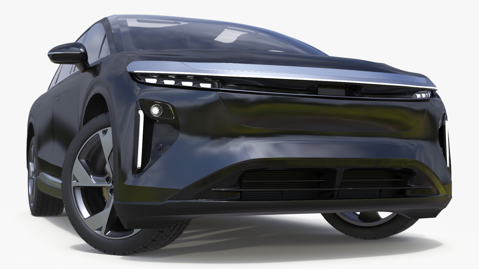 3D model Modern Electric SUV Generic Black Rigged