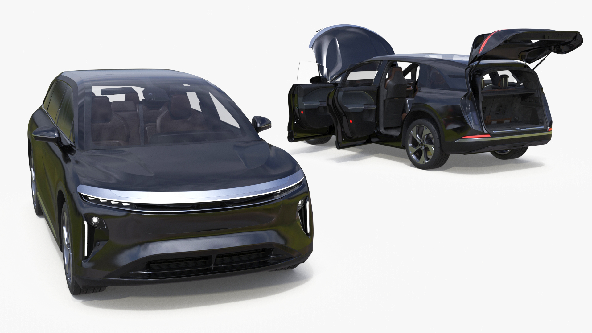 3D model Modern Electric SUV Generic Black Rigged