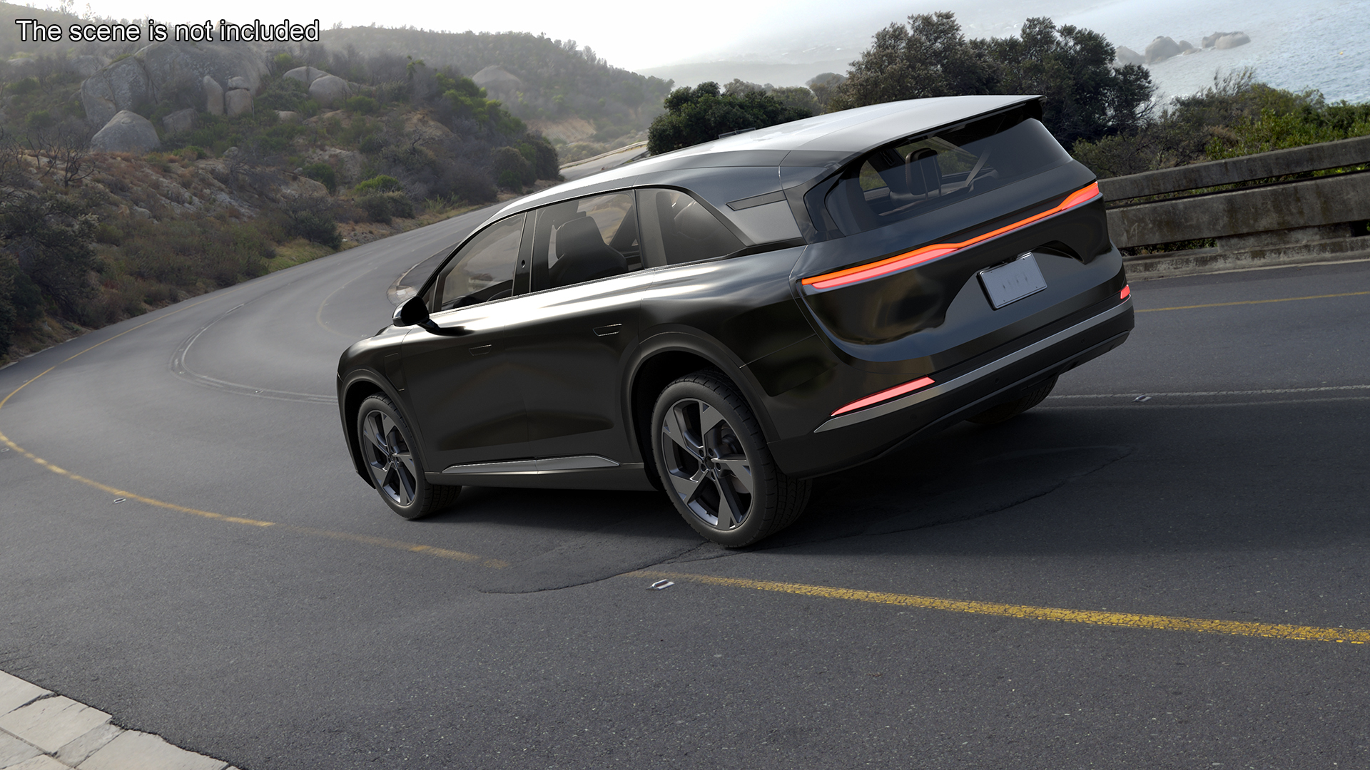 3D model Modern Electric SUV Generic Black Rigged