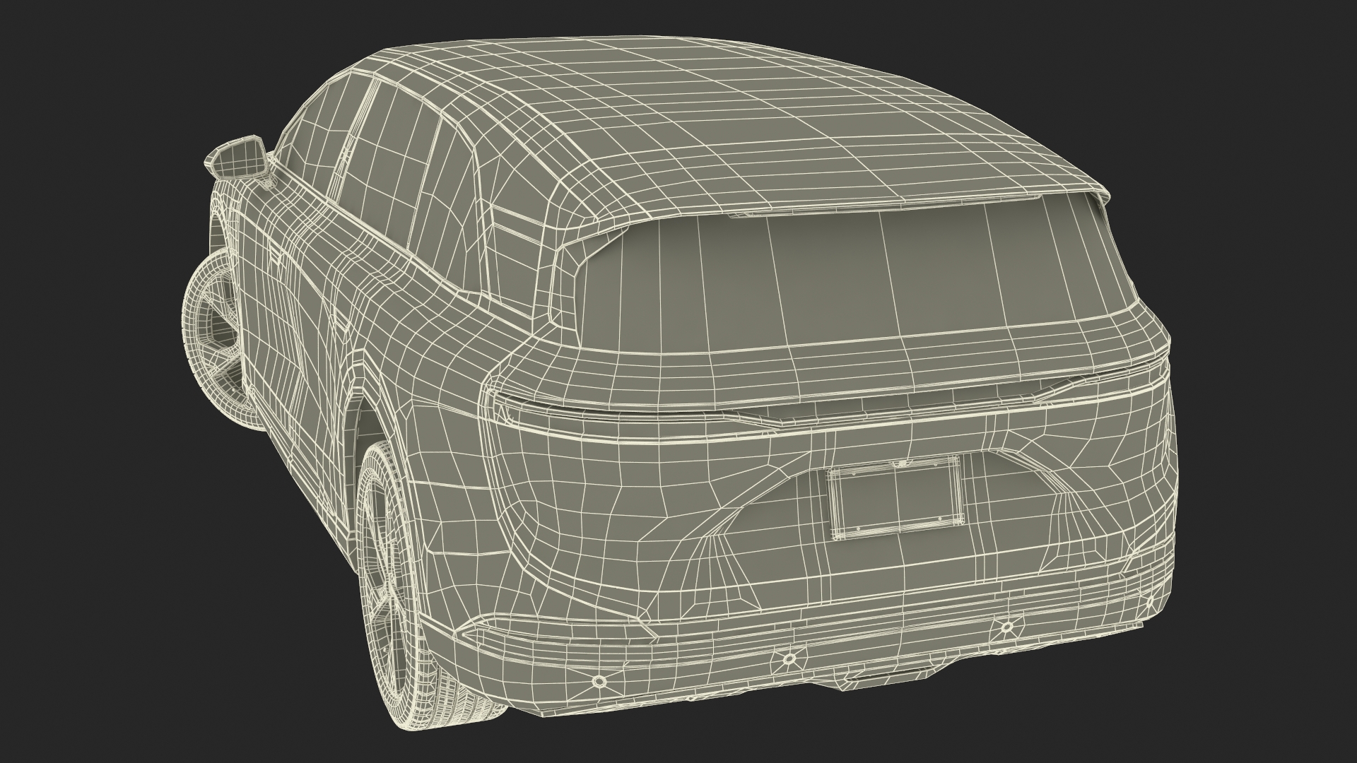 3D model Modern Electric SUV Generic Black Rigged
