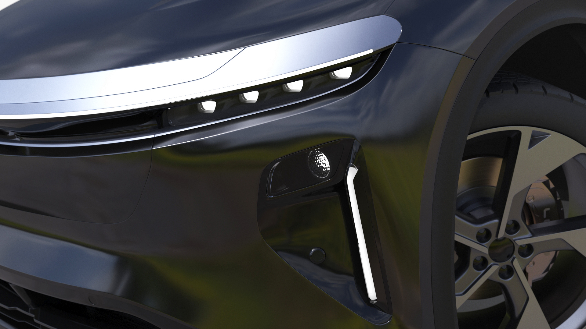 3D model Modern Electric SUV Generic Black Rigged