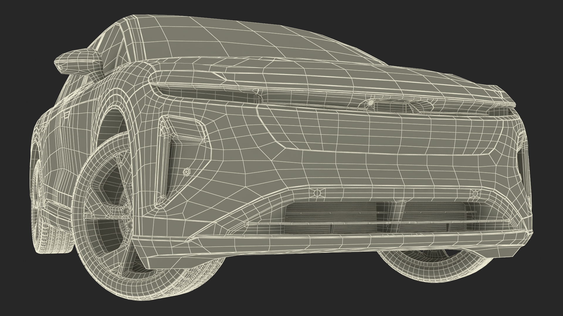 3D model Modern Electric SUV Generic Black Rigged