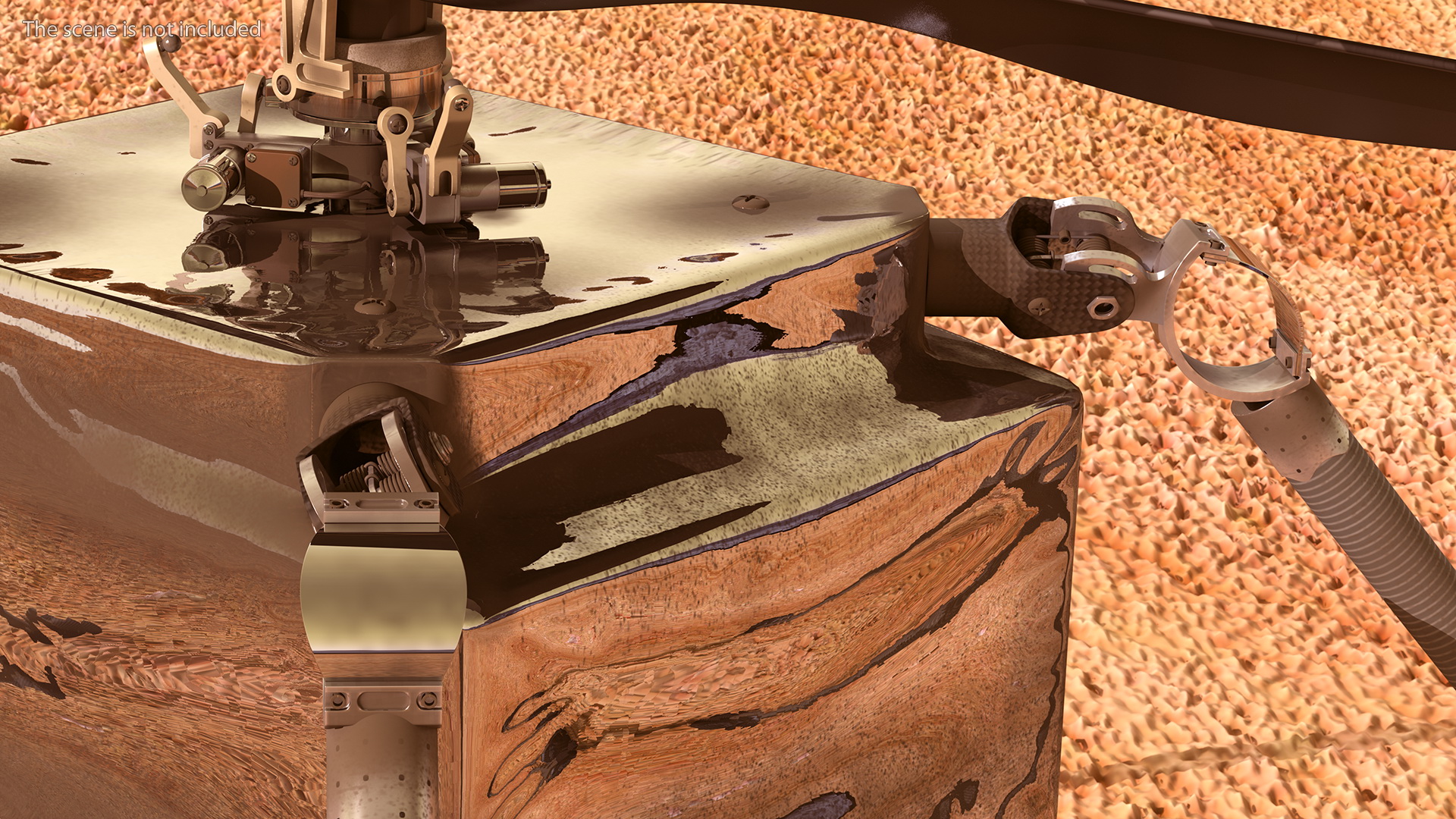 3D NASA Ingenuity Mars Helicopter Dusty