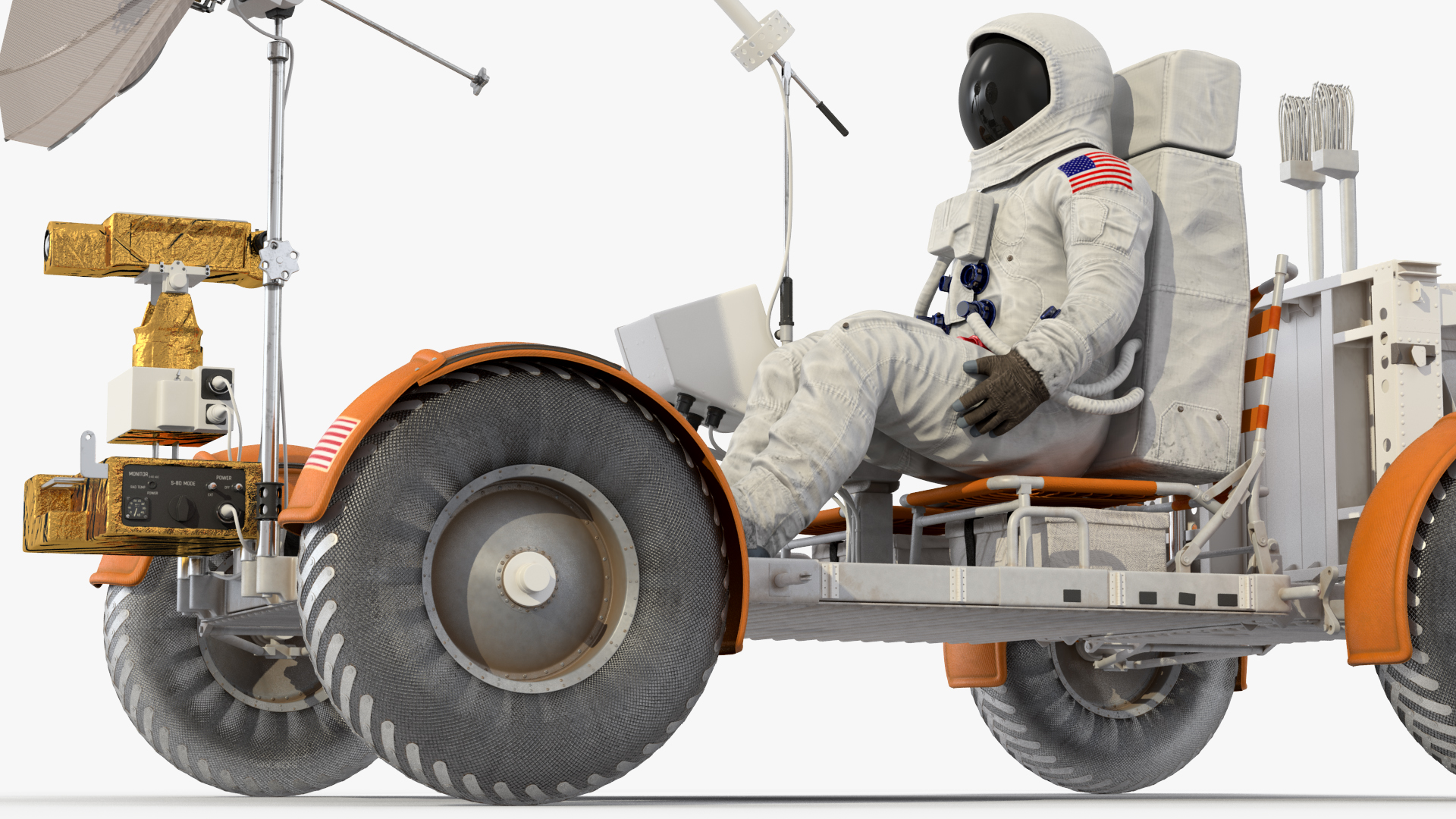 3D model Lunar Roving Vehicle with Astronaut
