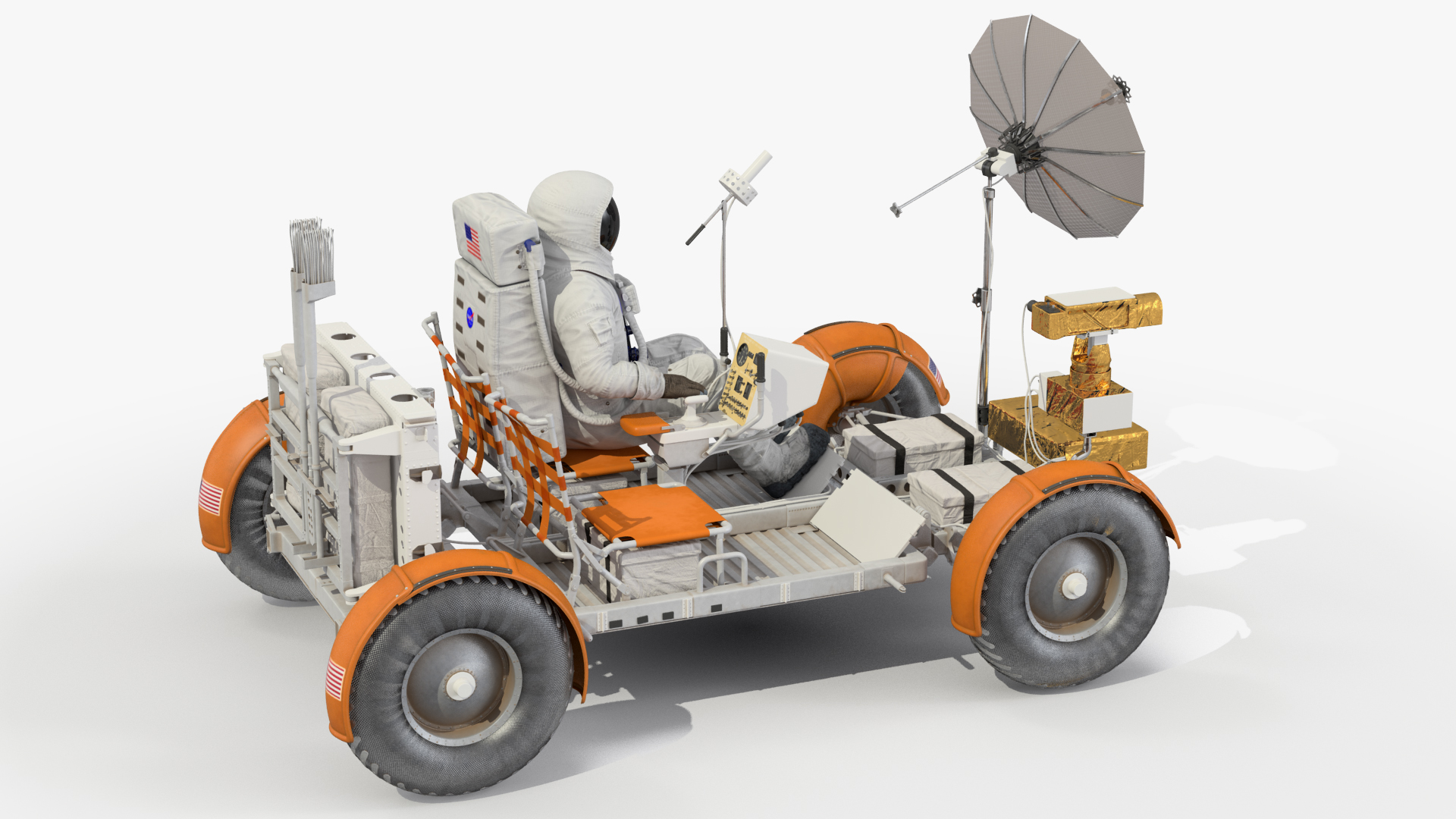 3D model Lunar Roving Vehicle with Astronaut