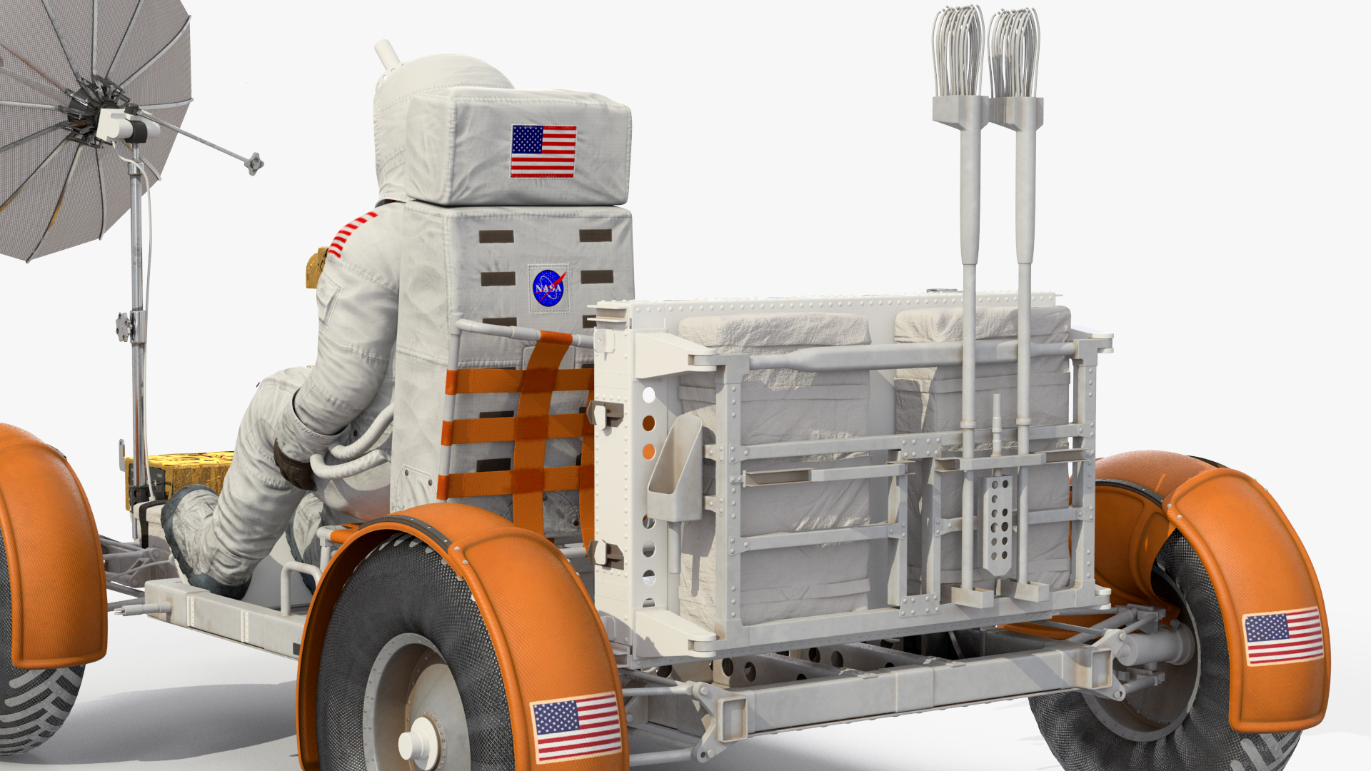 3D model Lunar Roving Vehicle with Astronaut