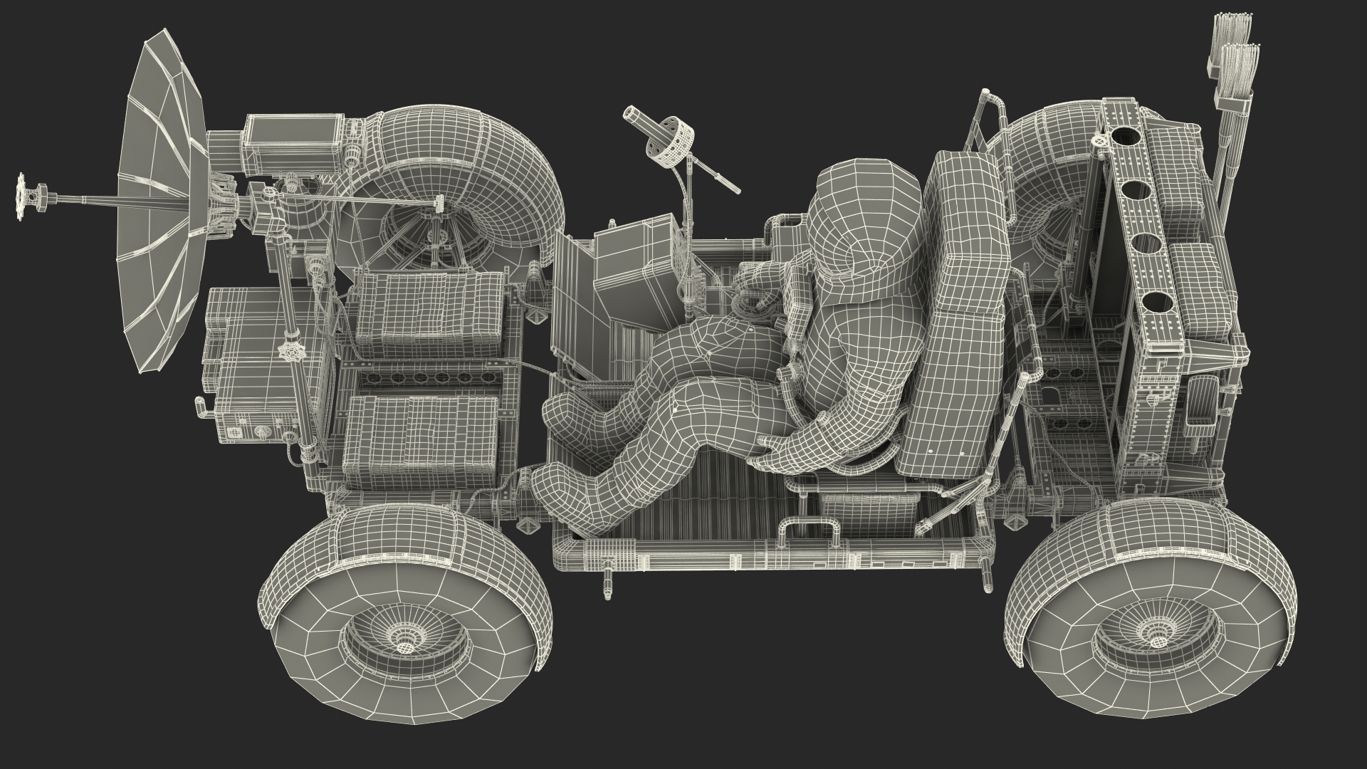 3D model Lunar Roving Vehicle with Astronaut