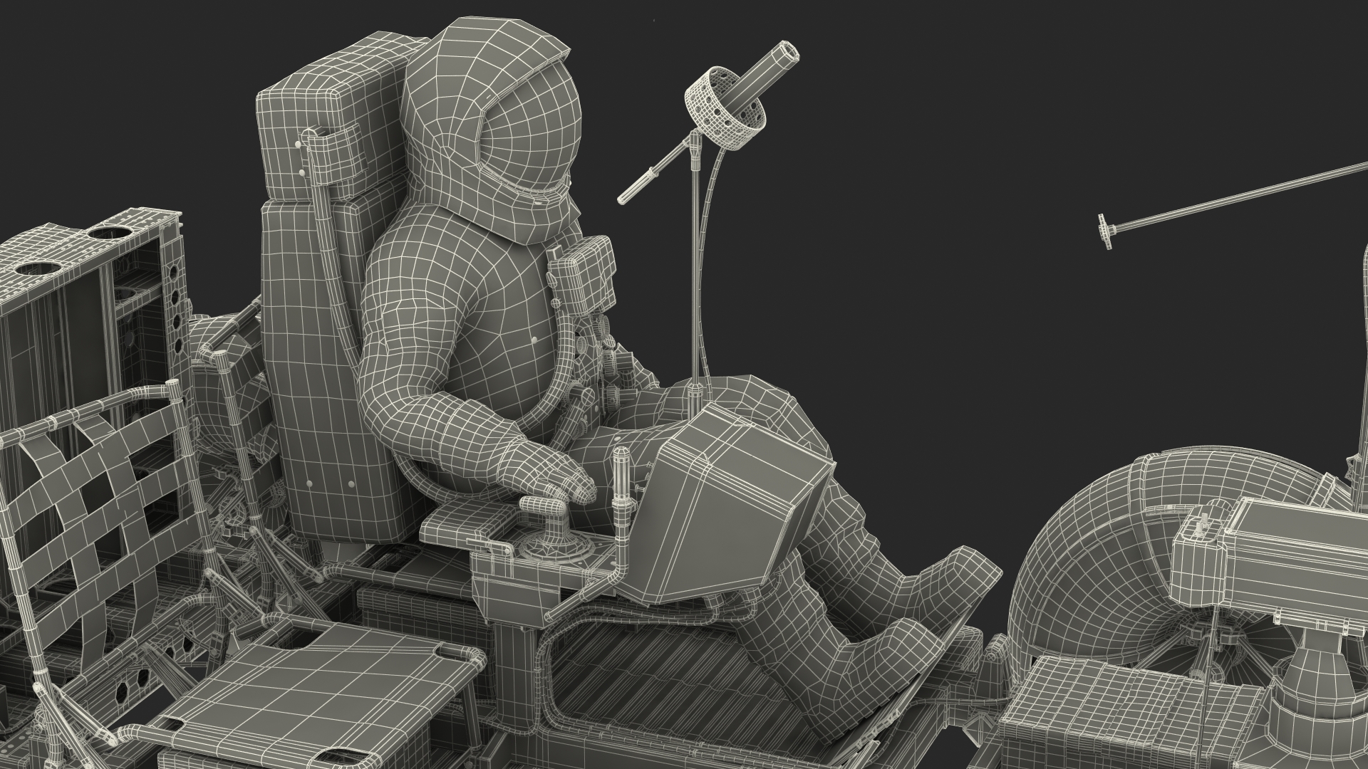 3D model Lunar Roving Vehicle with Astronaut