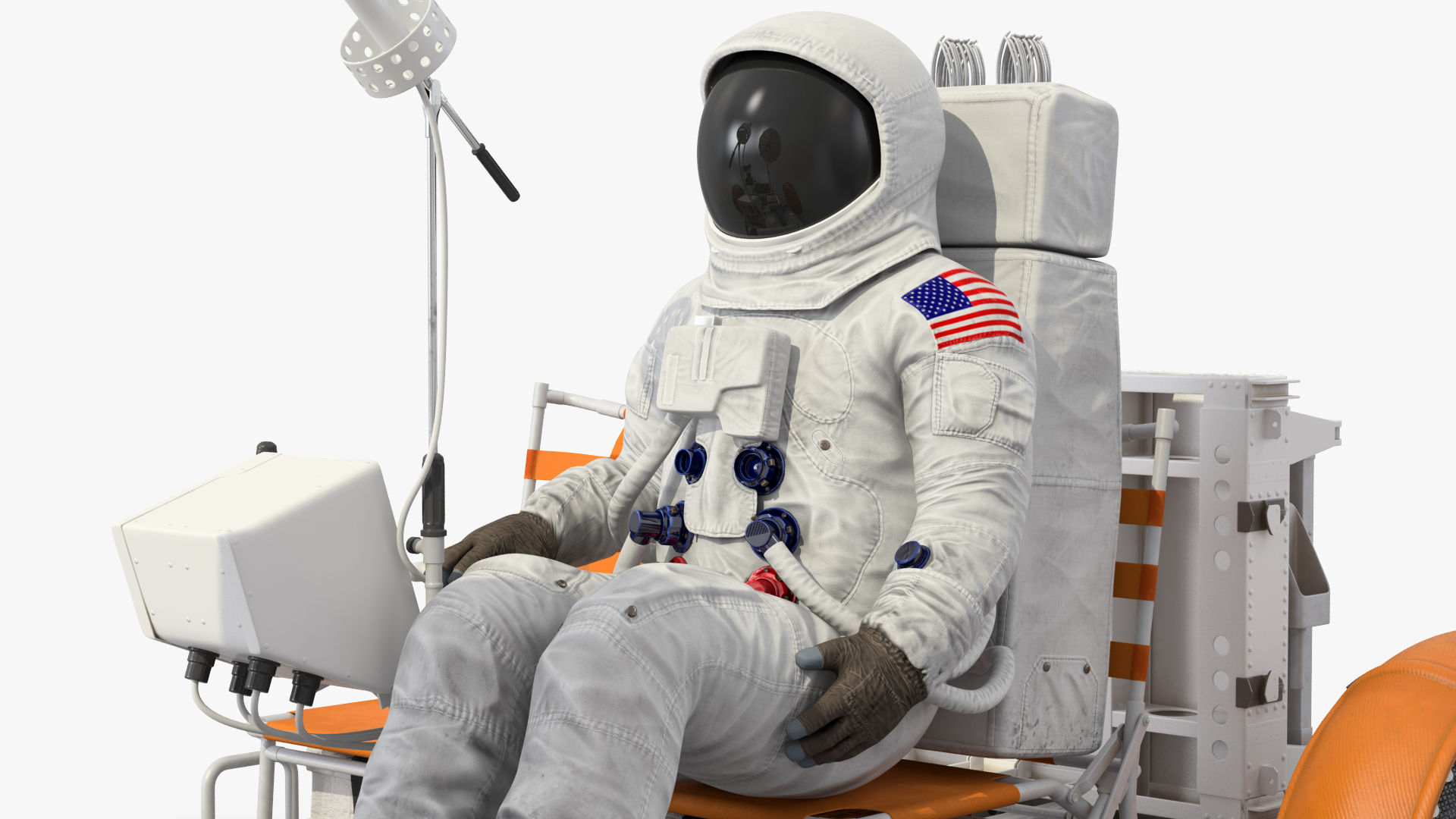 3D model Lunar Roving Vehicle with Astronaut