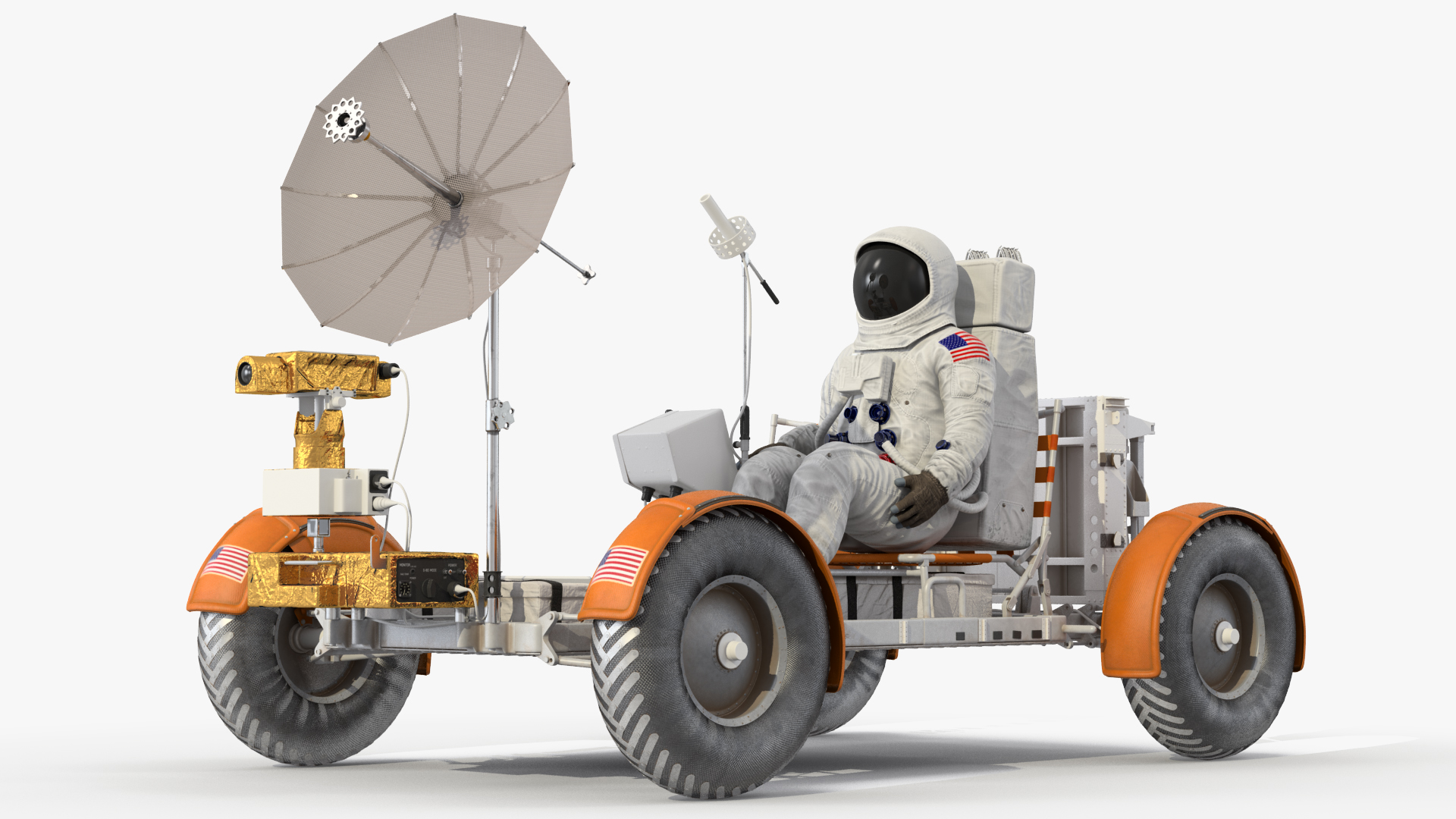 3D model Lunar Roving Vehicle with Astronaut