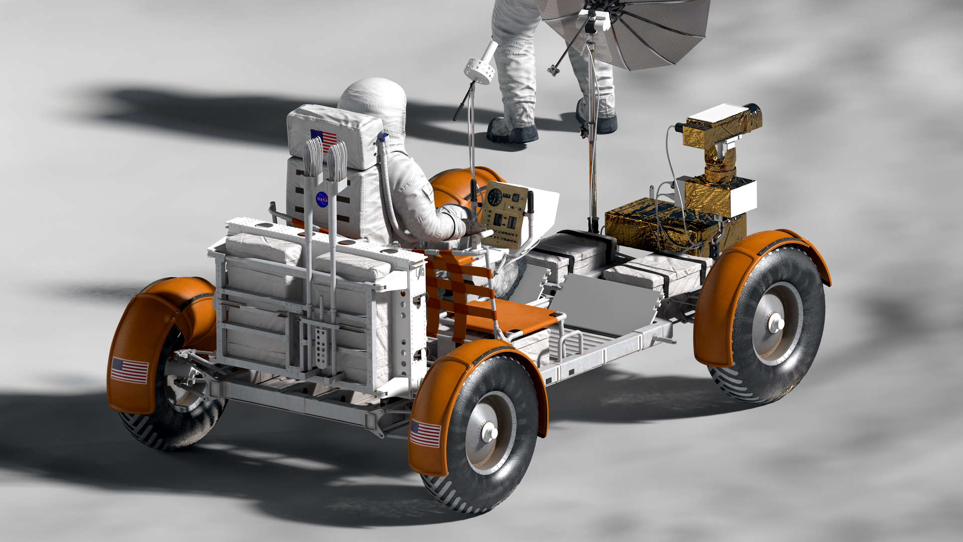 3D model Lunar Roving Vehicle with Astronaut