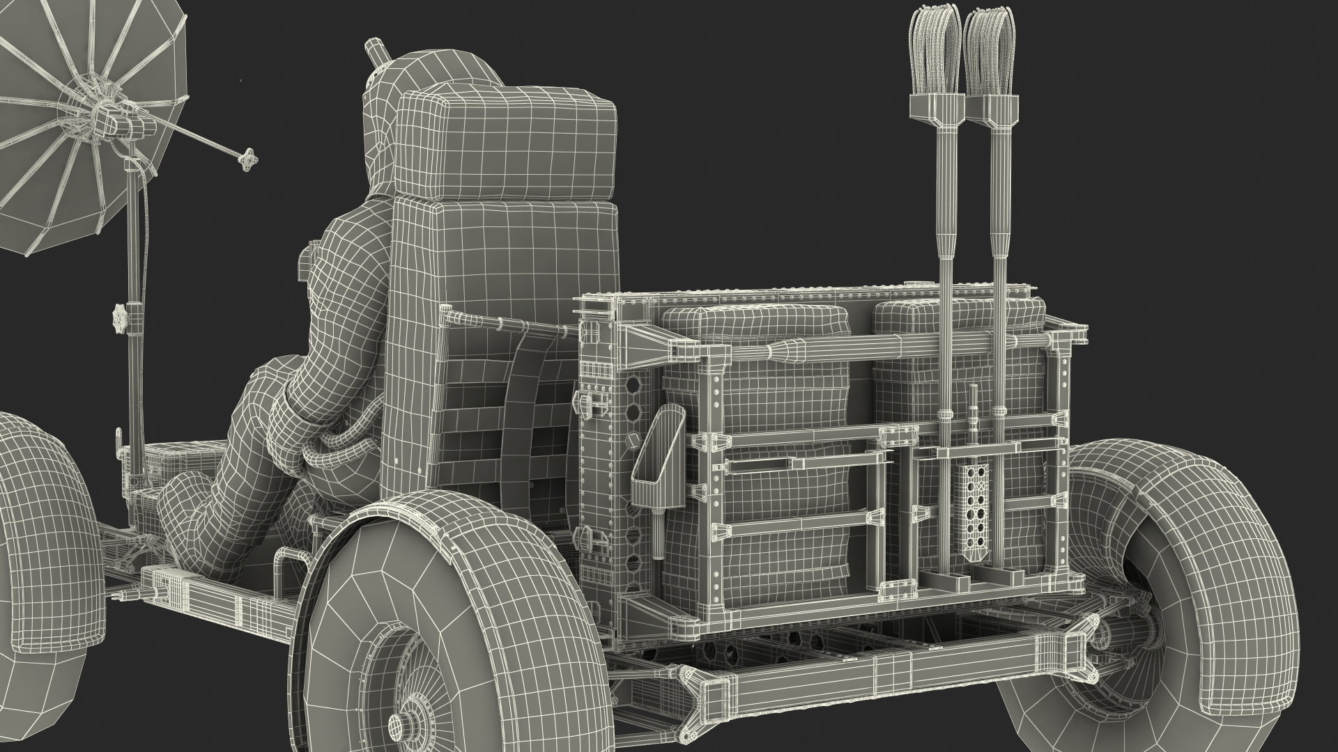 3D model Lunar Roving Vehicle with Astronaut