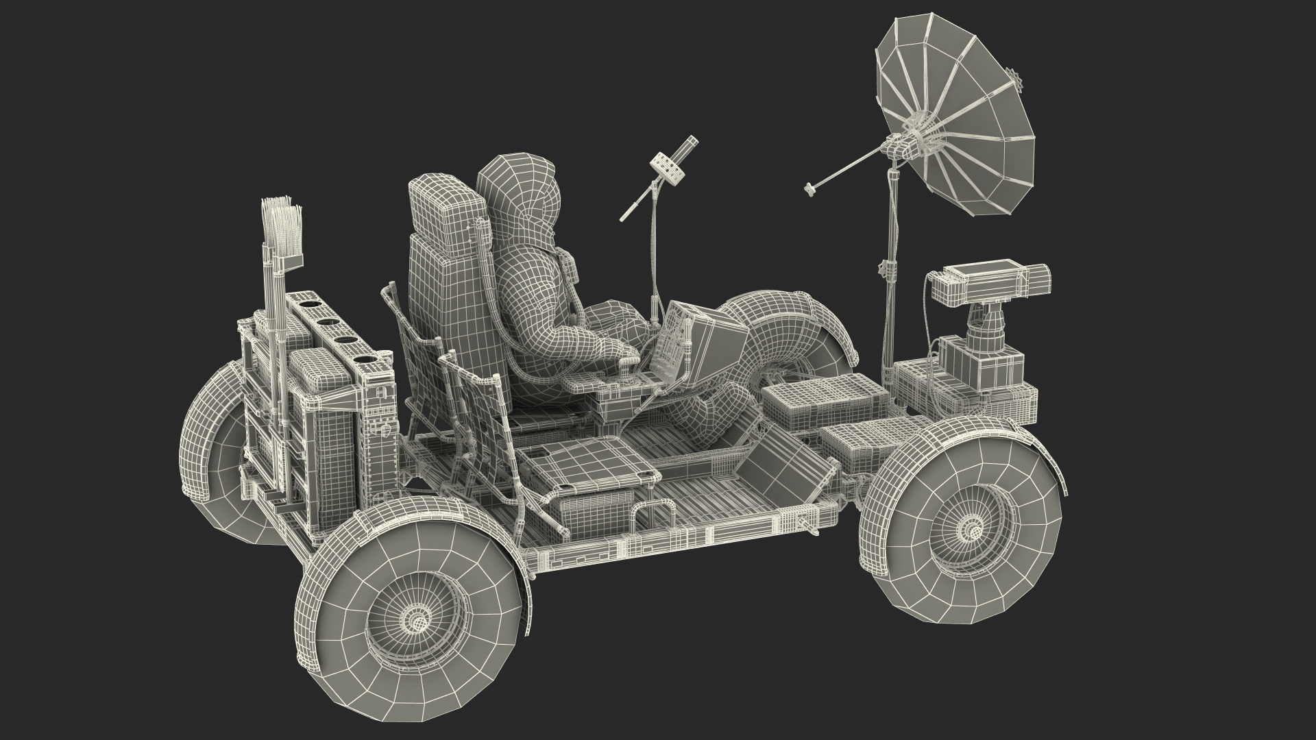 3D model Lunar Roving Vehicle with Astronaut