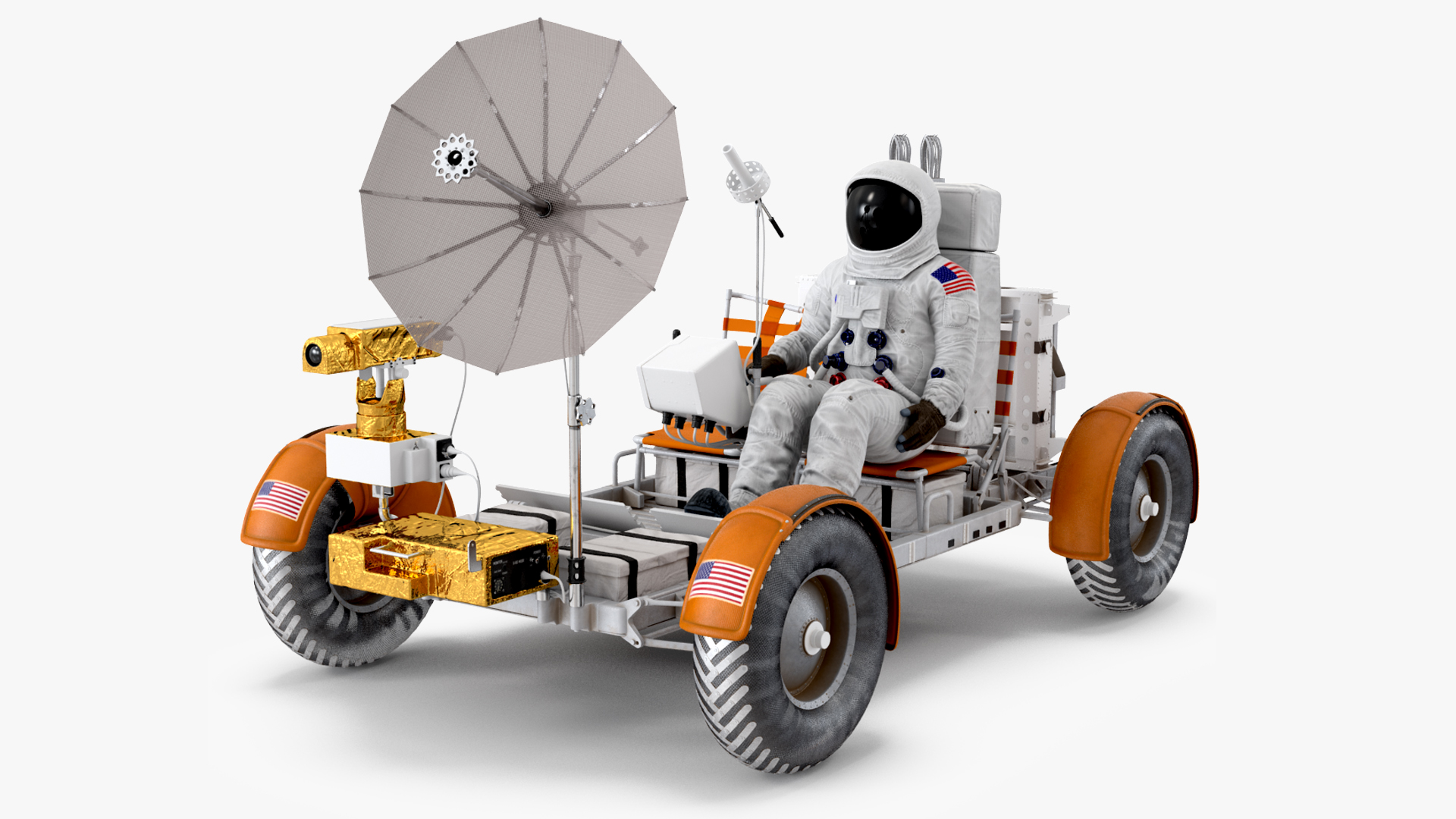 3D model Lunar Roving Vehicle with Astronaut