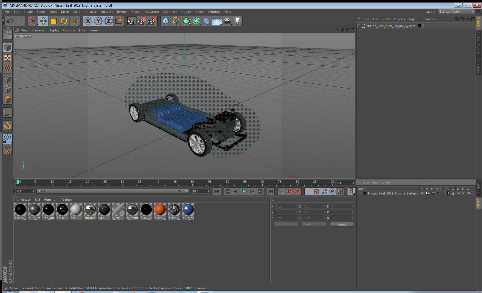 3D model Nissan Leaf 2019 Engine System