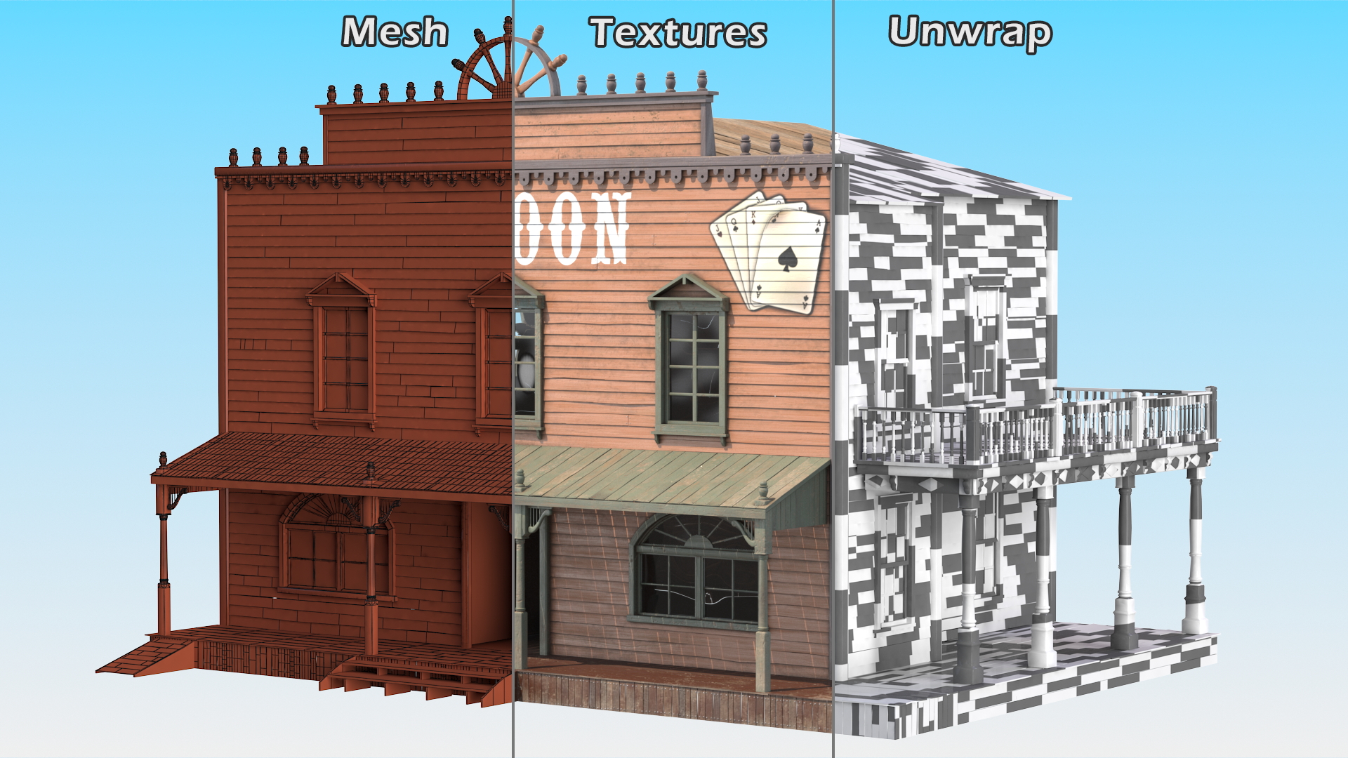 Saloon Building from Old West 3D model