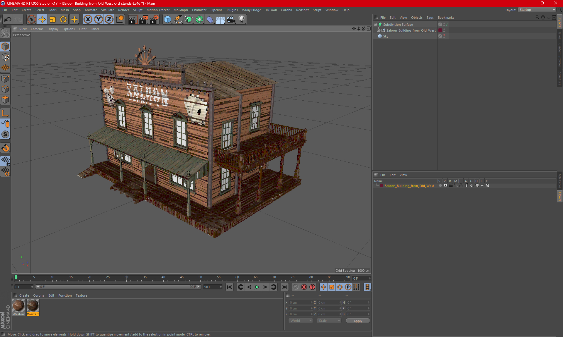 Saloon Building from Old West 3D model