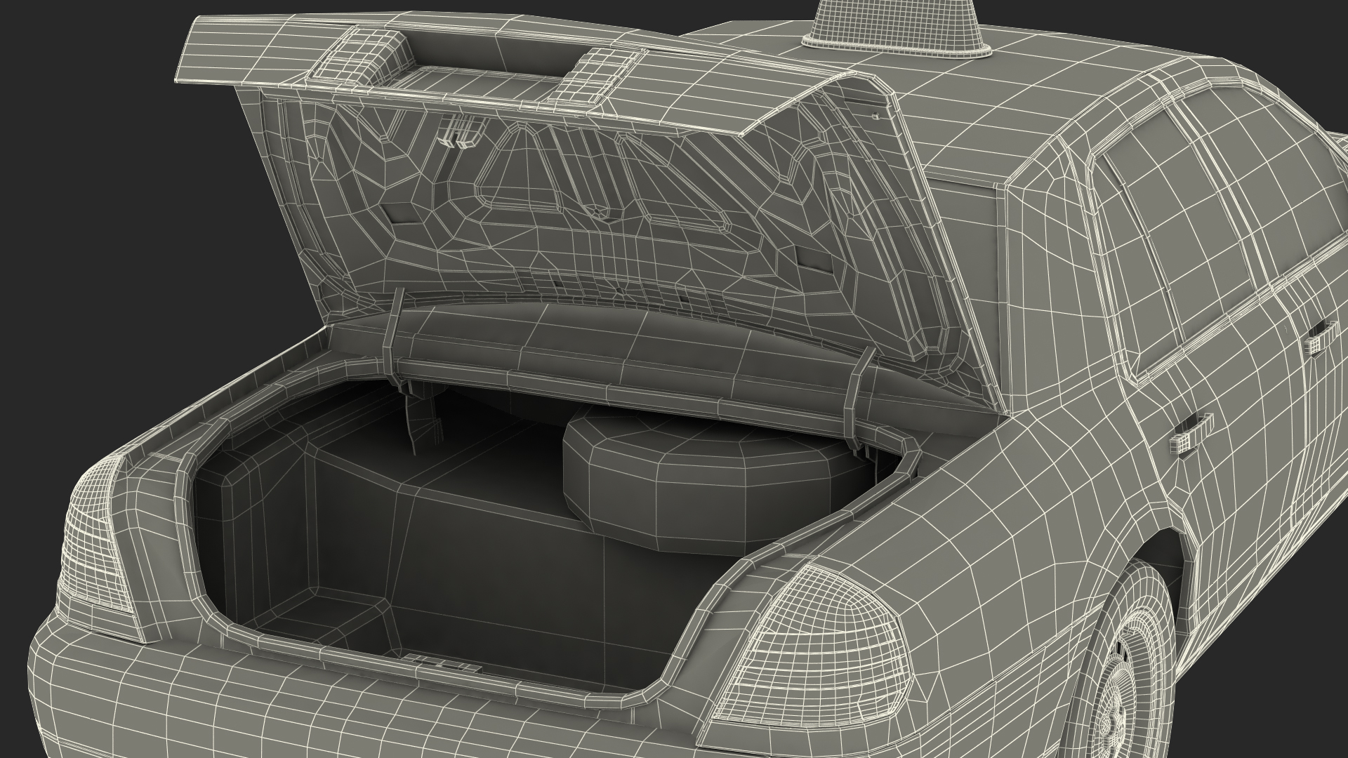 3D Generic Yellow Taxi Rigged