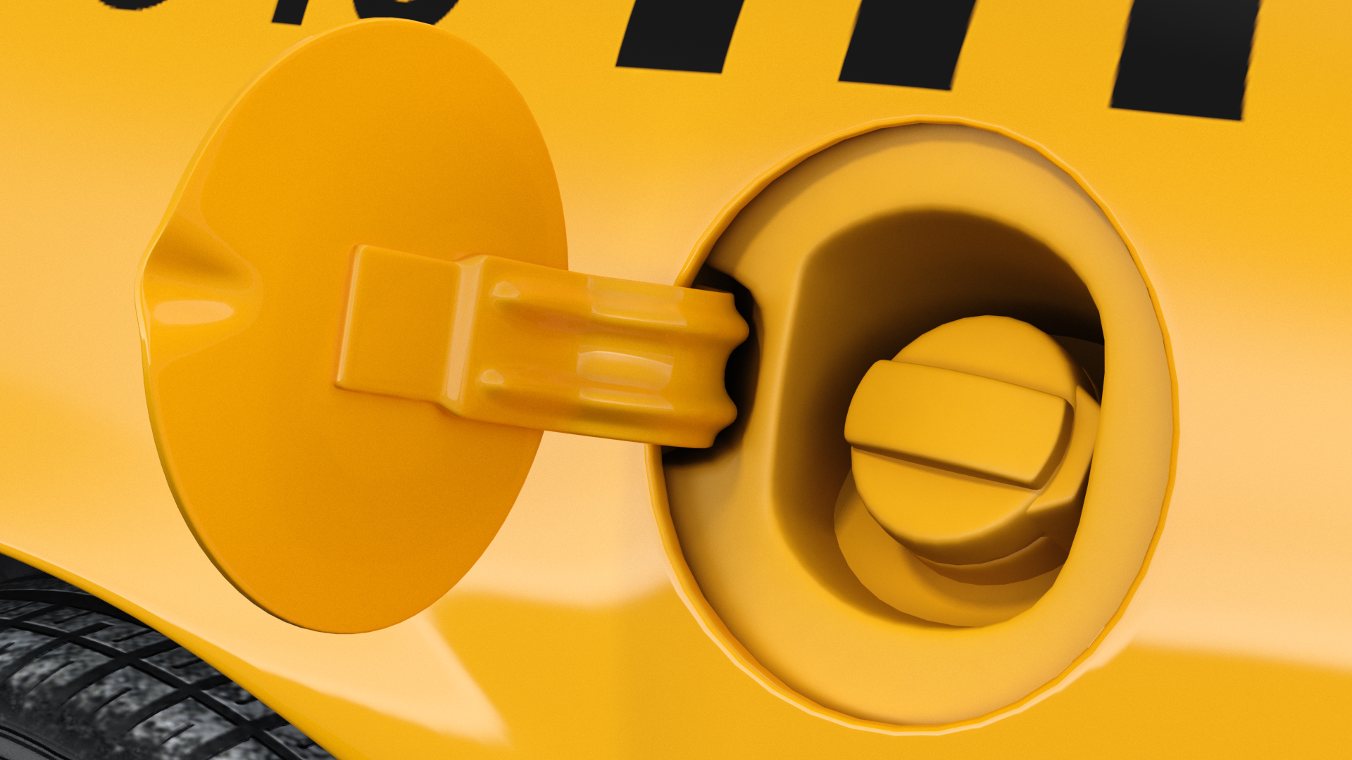 3D Generic Yellow Taxi Rigged