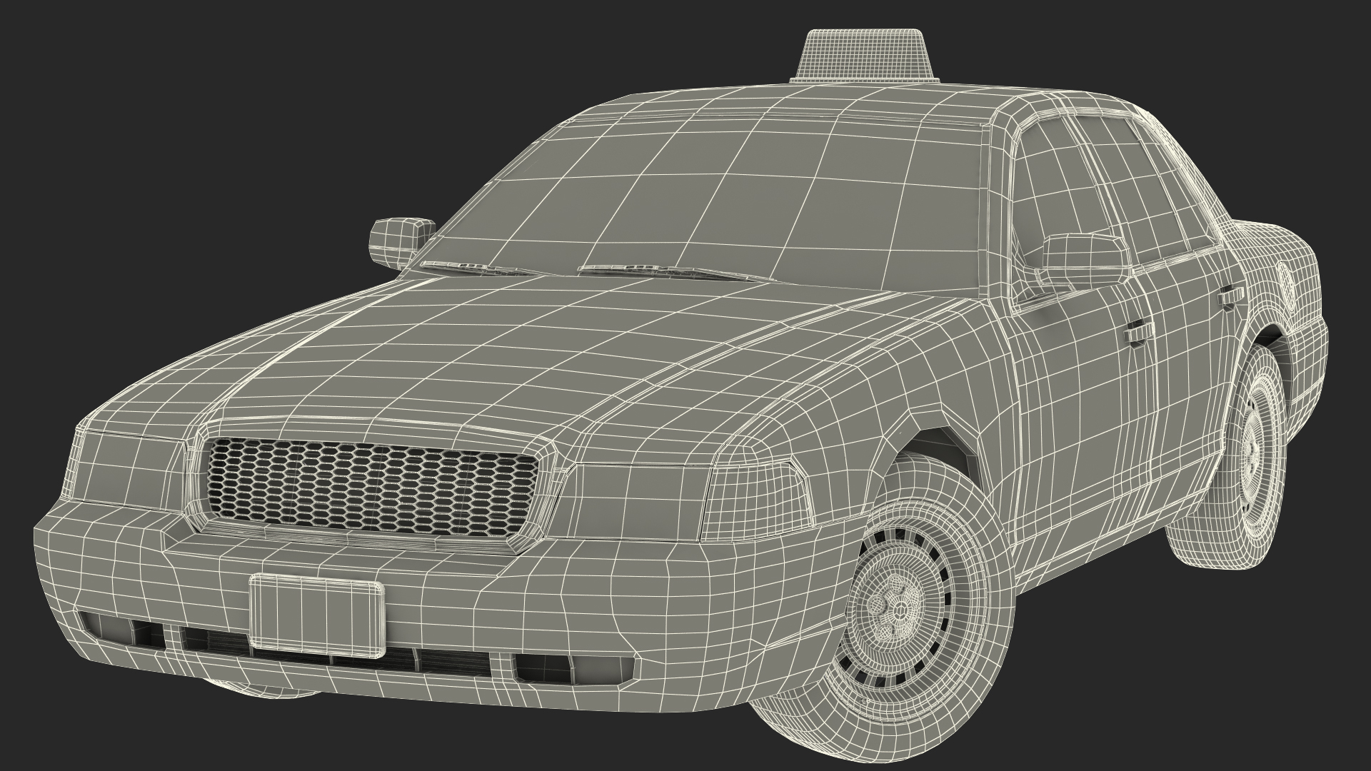 3D Generic Yellow Taxi Rigged