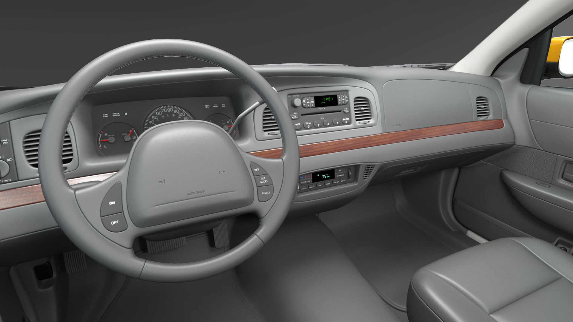 3D Generic Yellow Taxi Rigged