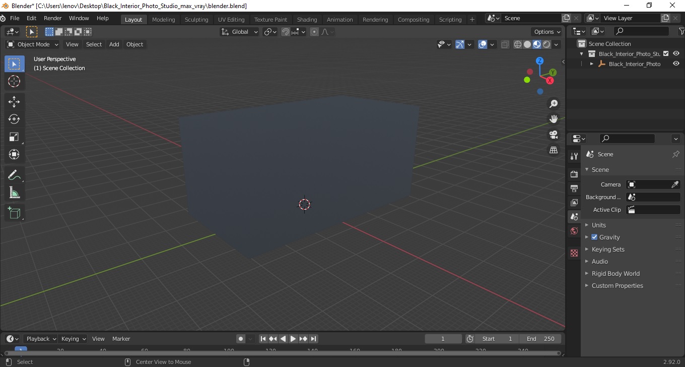 Black Interior Photo Studio 3D