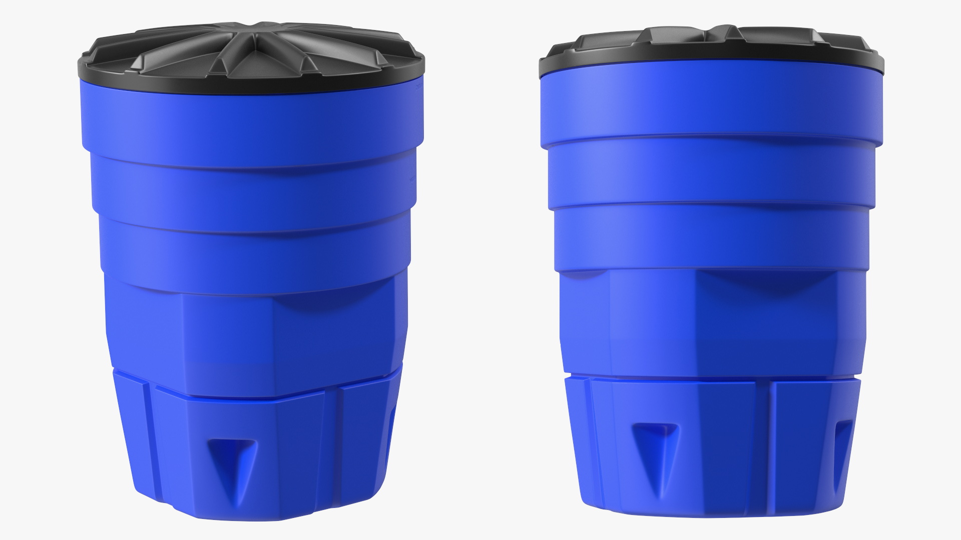 Blue Plastic Barrel with Sand 3D model