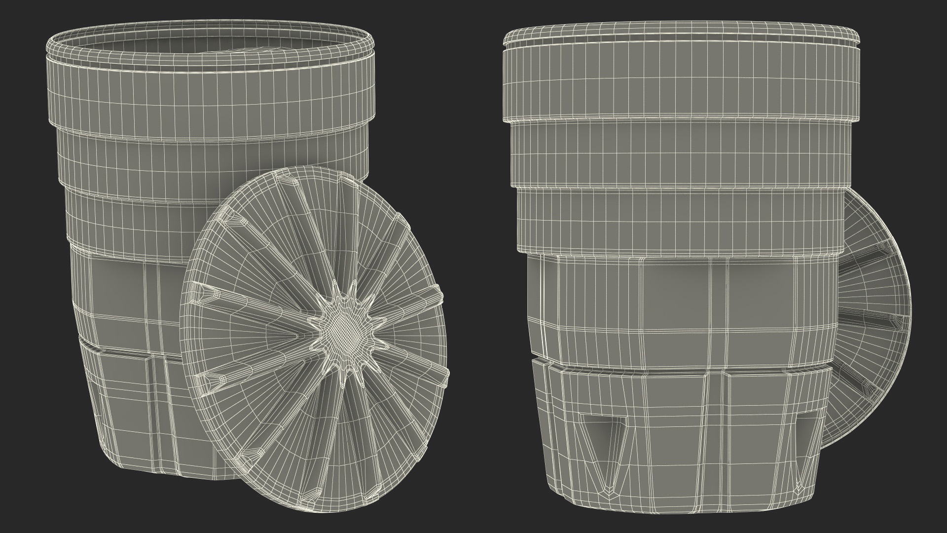 Blue Plastic Barrel with Sand 3D model