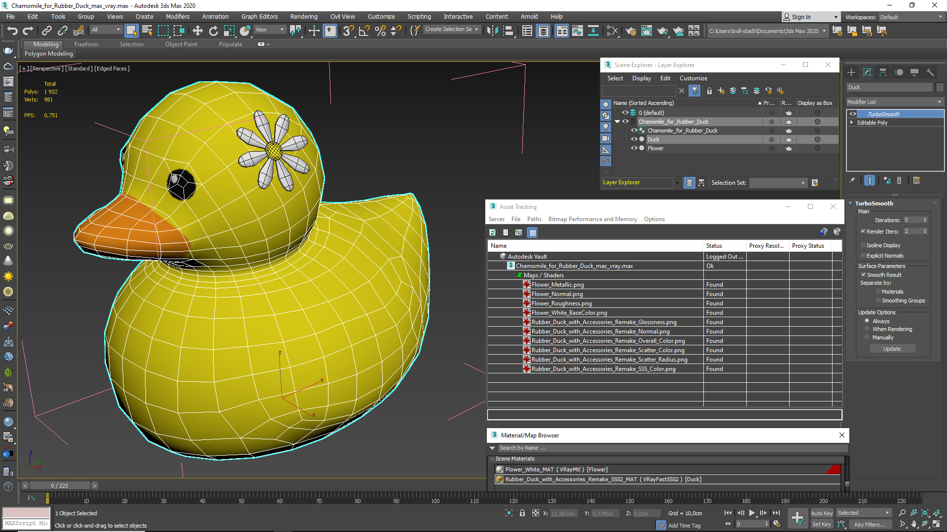 3D model Chamomile for Rubber Duck
