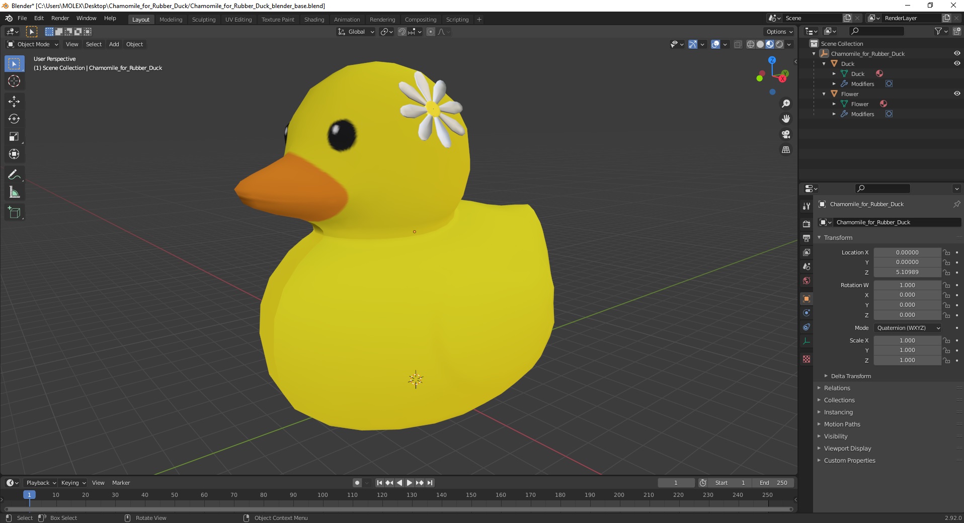 3D model Chamomile for Rubber Duck