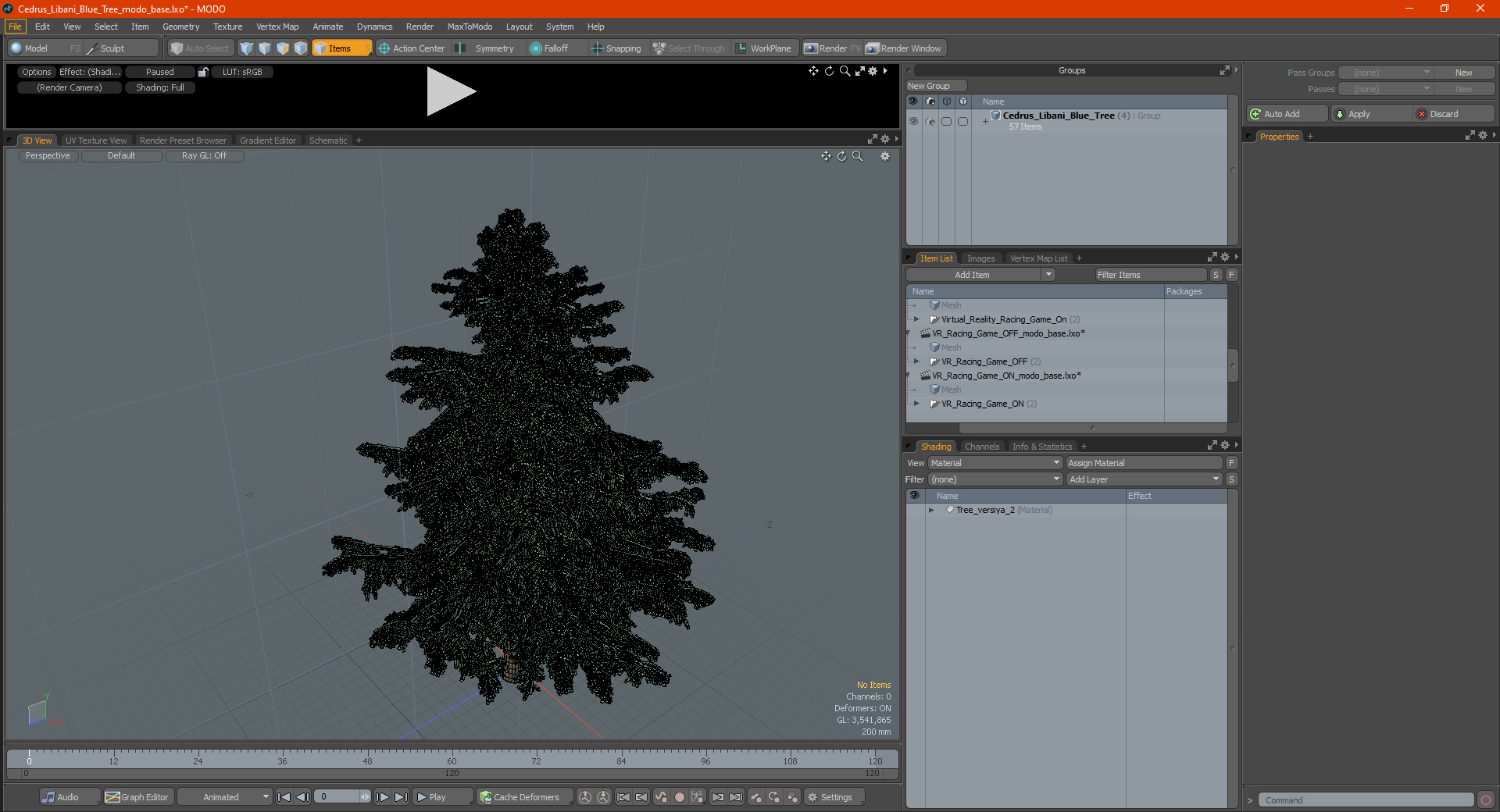 3D Cedrus Libani Blue Tree model