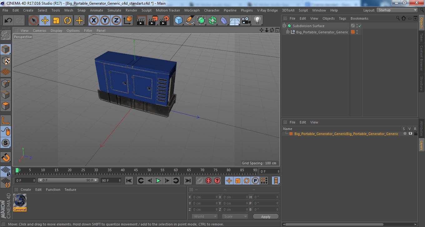 3D model Big Portable Generator Generic