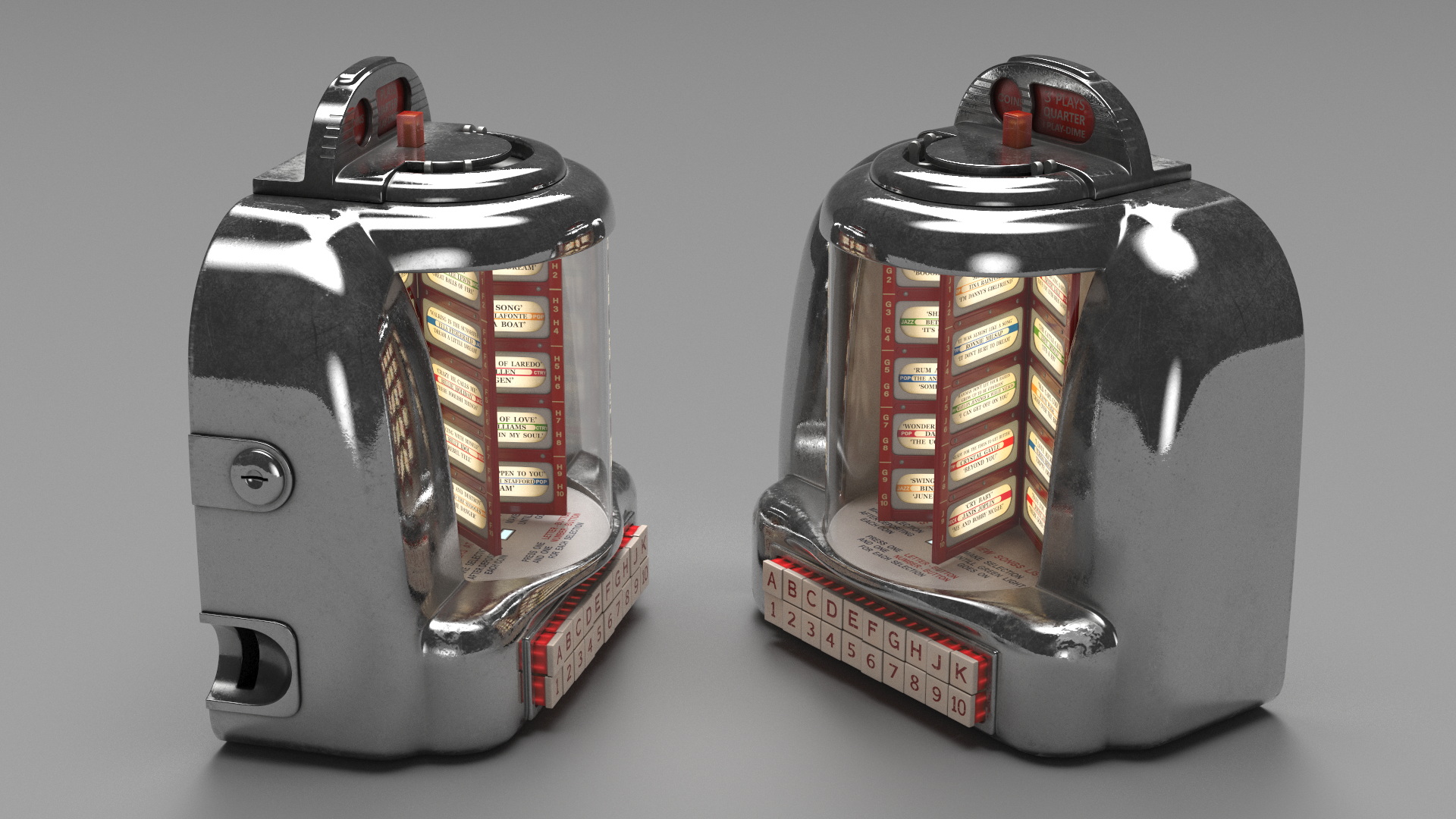 Retro Tabletop Jukebox 3D