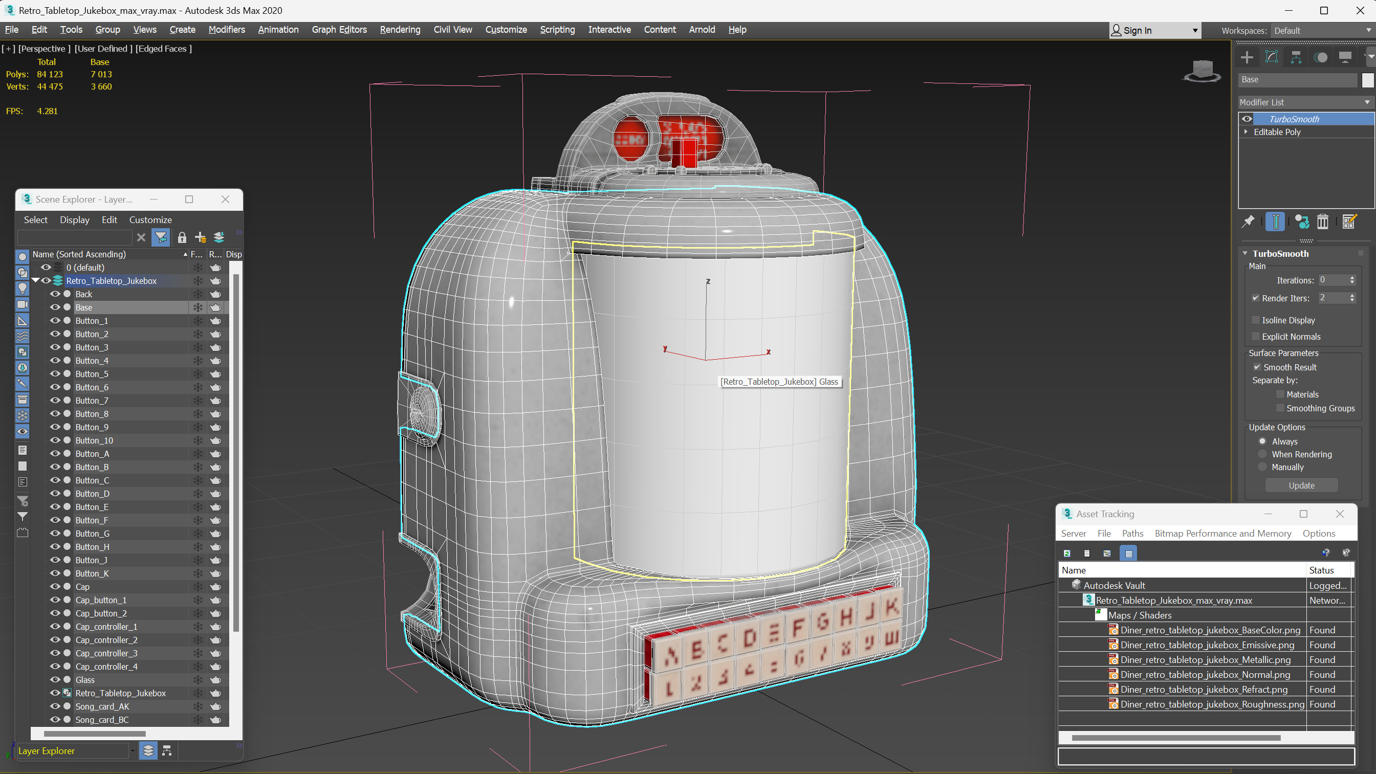 Retro Tabletop Jukebox 3D
