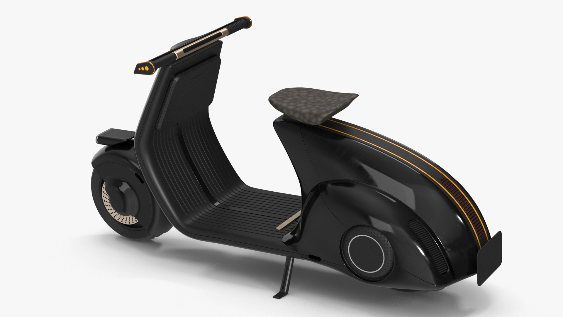 3D Designer Electric Scooter Black Parked model