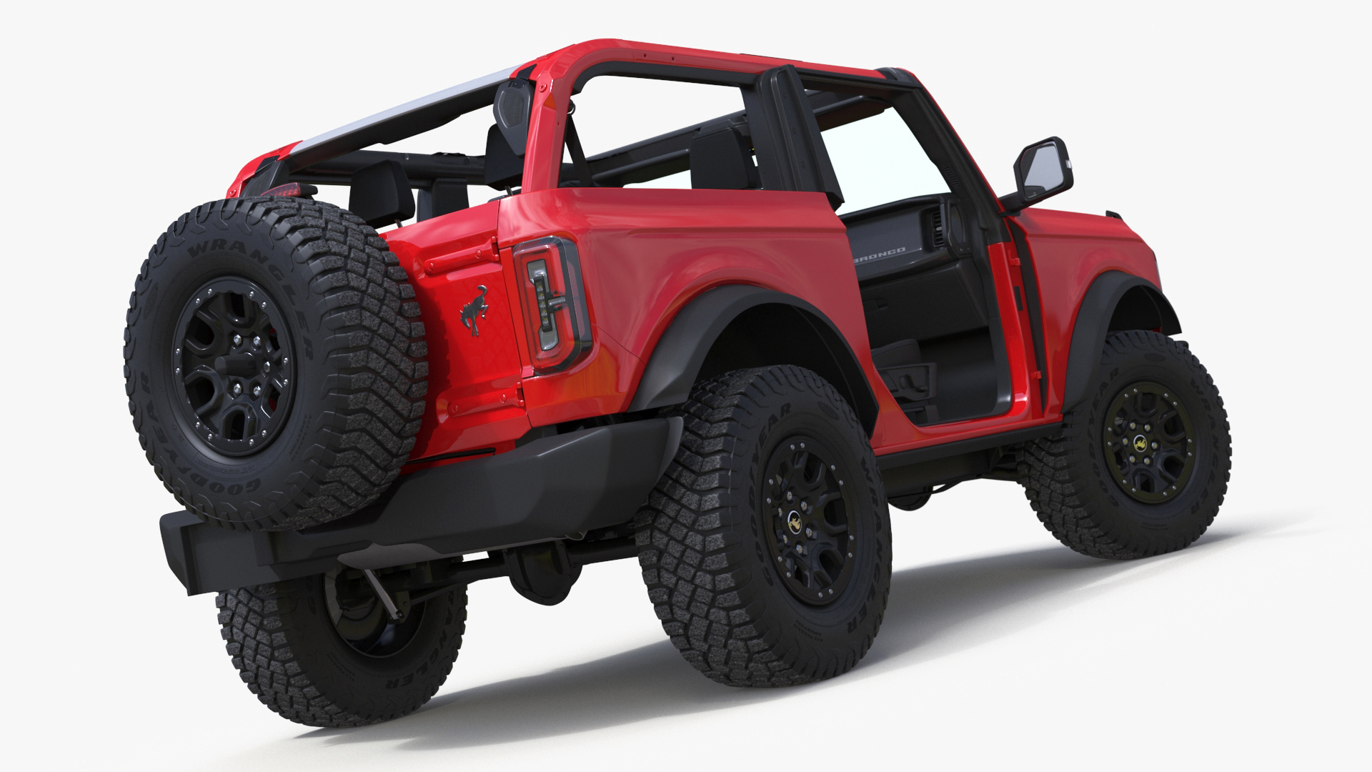 3D model 4X4 Ford Bronco Two Door Race Red Rigged