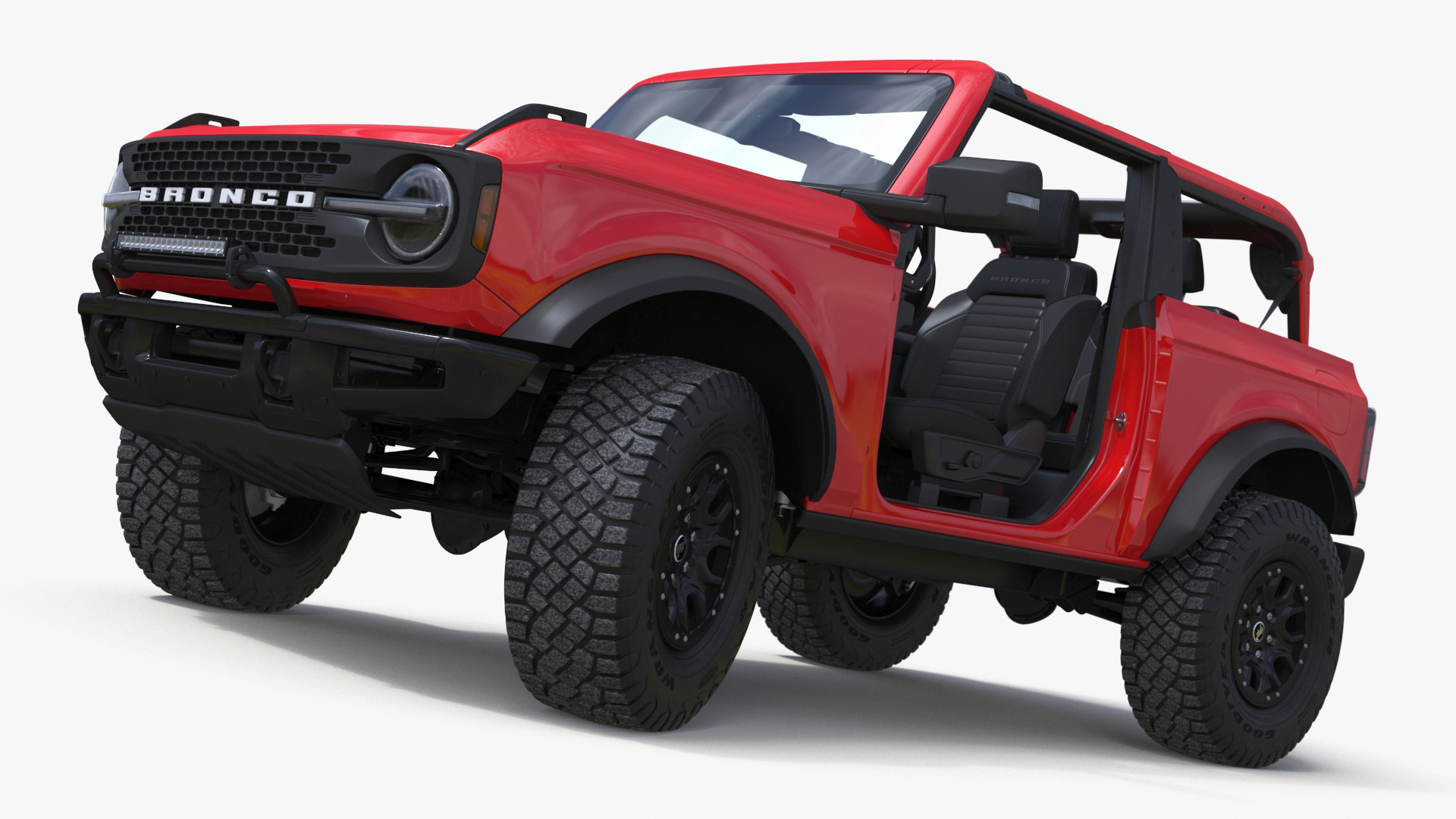 3D model 4X4 Ford Bronco Two Door Race Red Rigged
