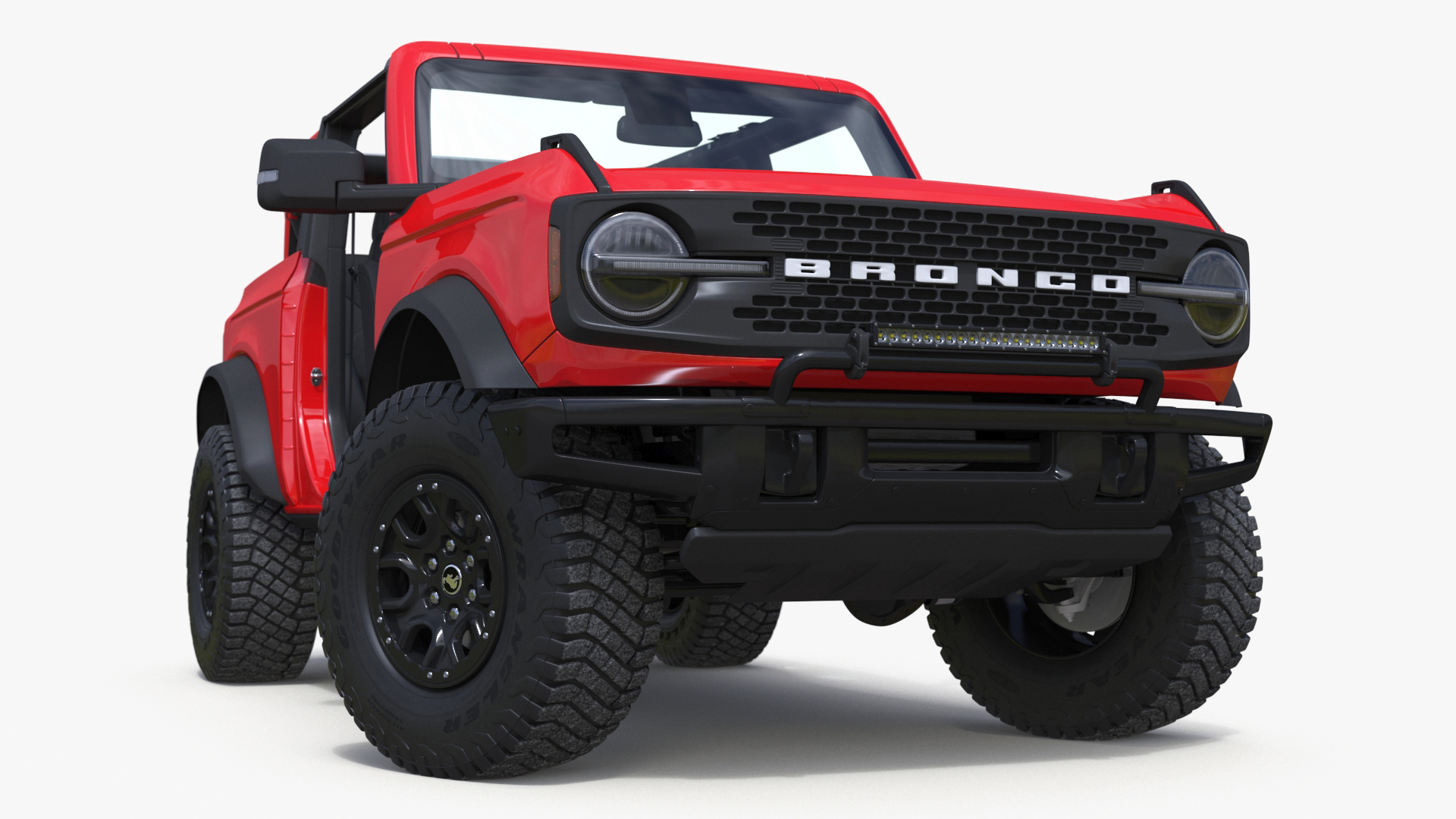 3D model 4X4 Ford Bronco Two Door Race Red Rigged