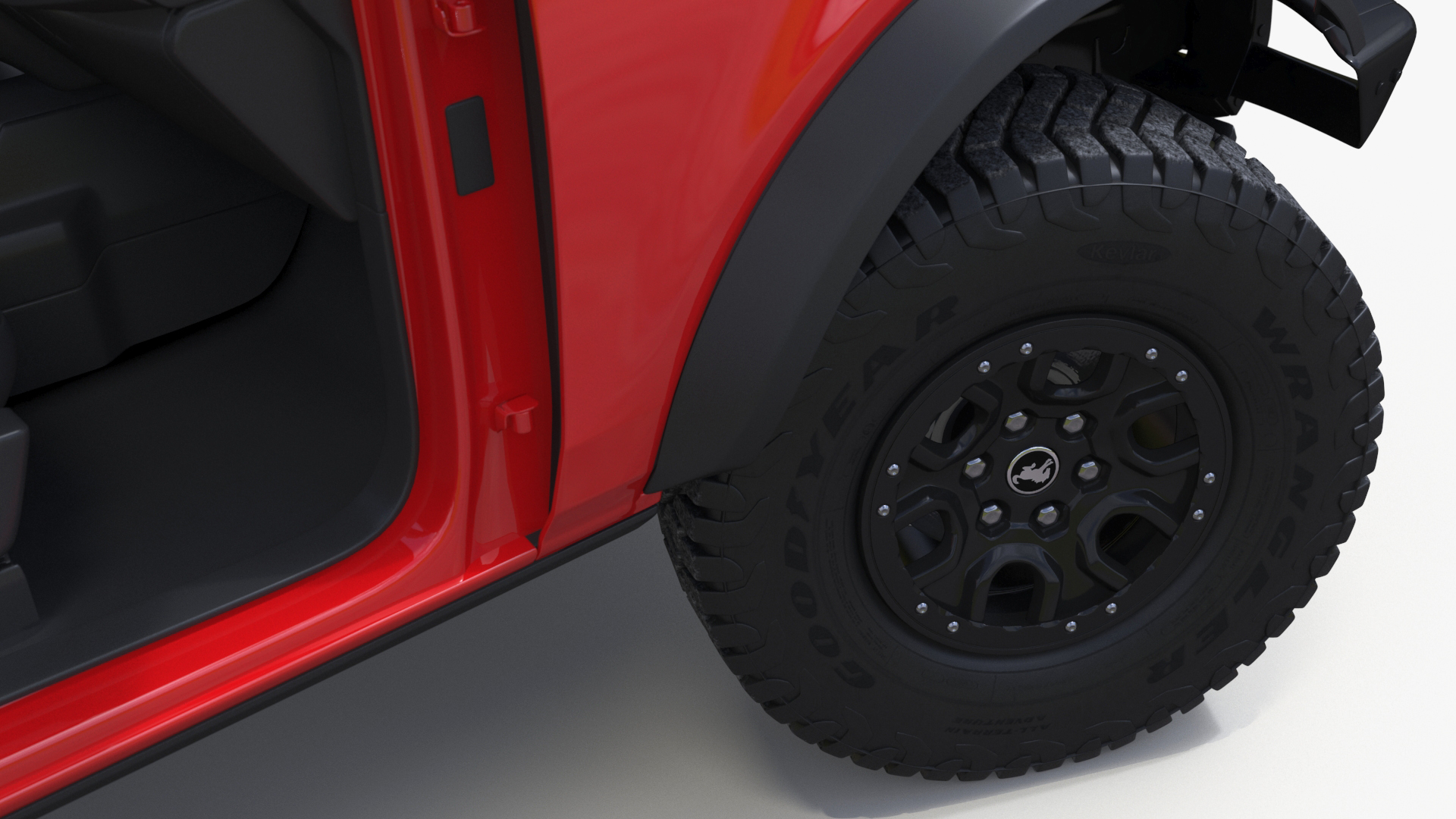 3D model 4X4 Ford Bronco Two Door Race Red Rigged