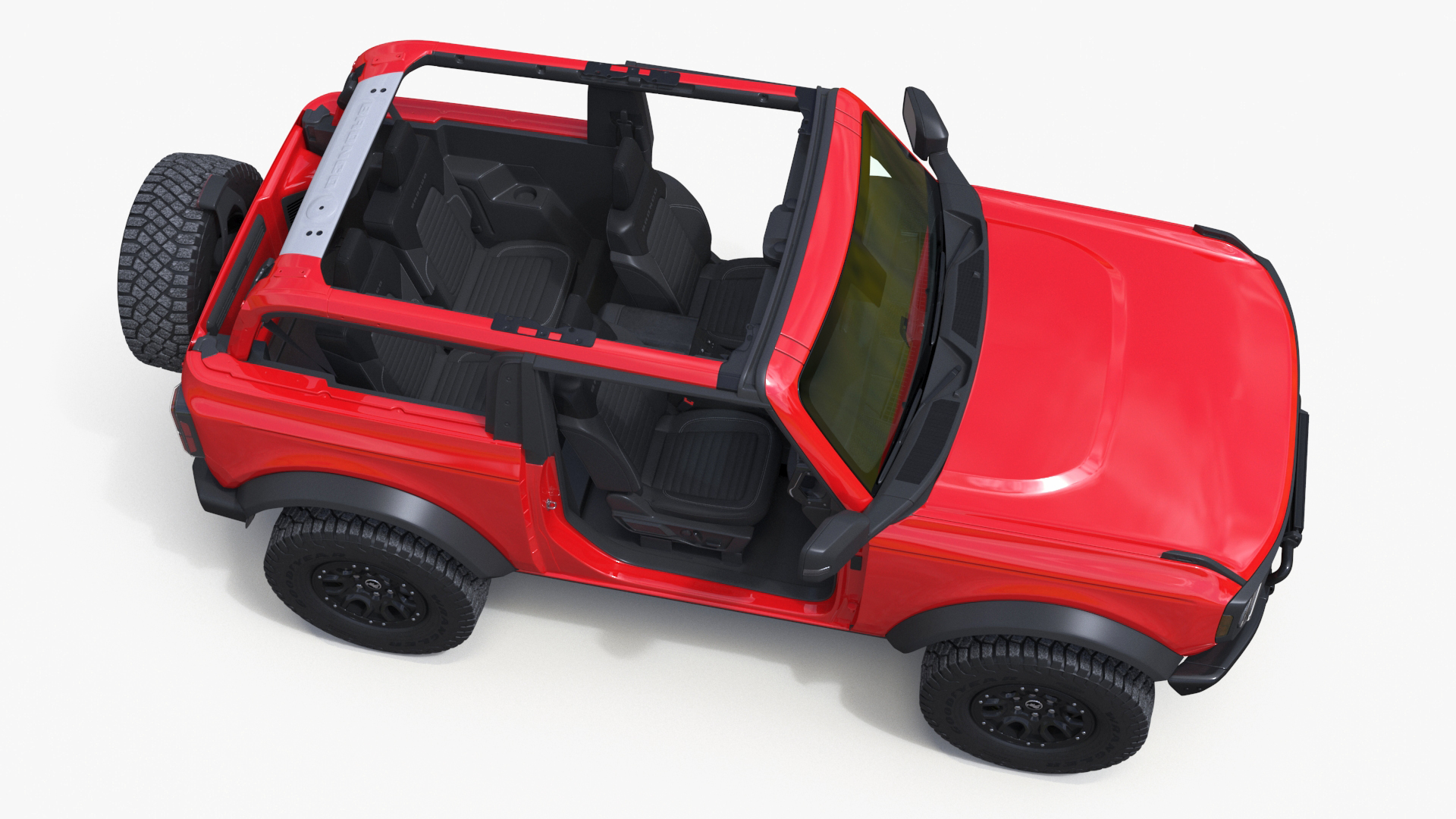 3D model 4X4 Ford Bronco Two Door Race Red Rigged